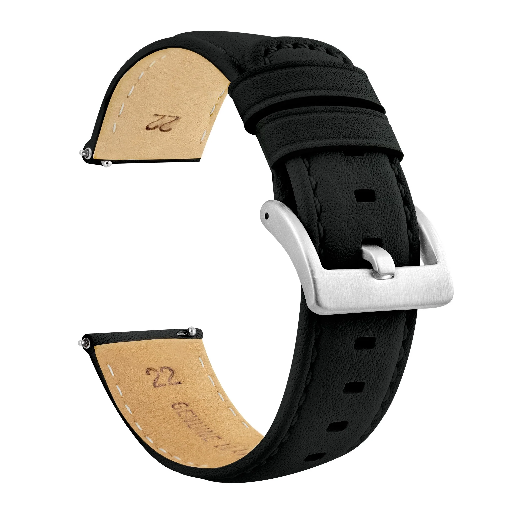 Fossil Q Black Pittards Performance Leather Black Stitching Watch Band - Image 3