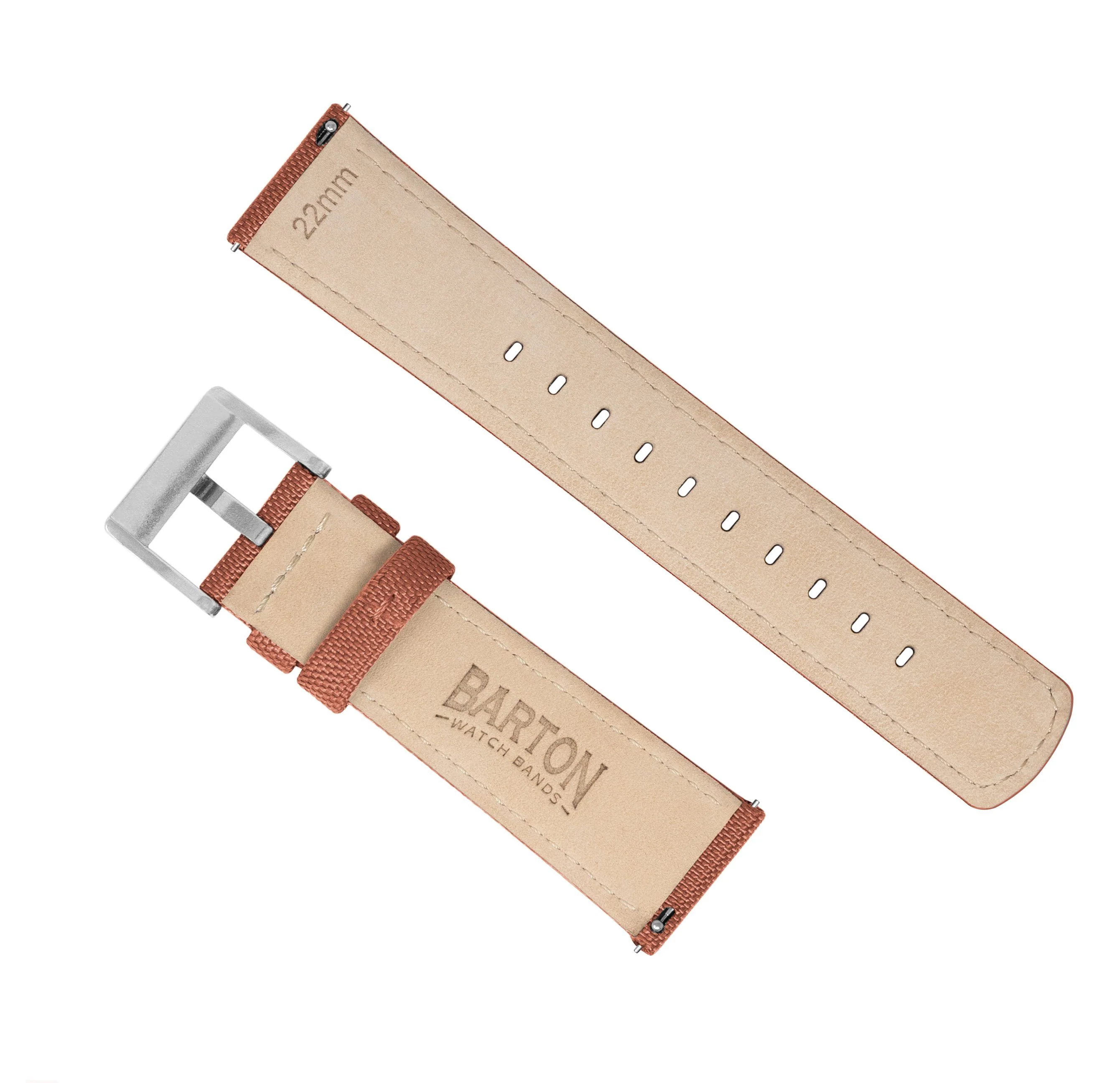 Fossil Q Sailcloth Quick Release Copper Orange Watch Band - Image 3
