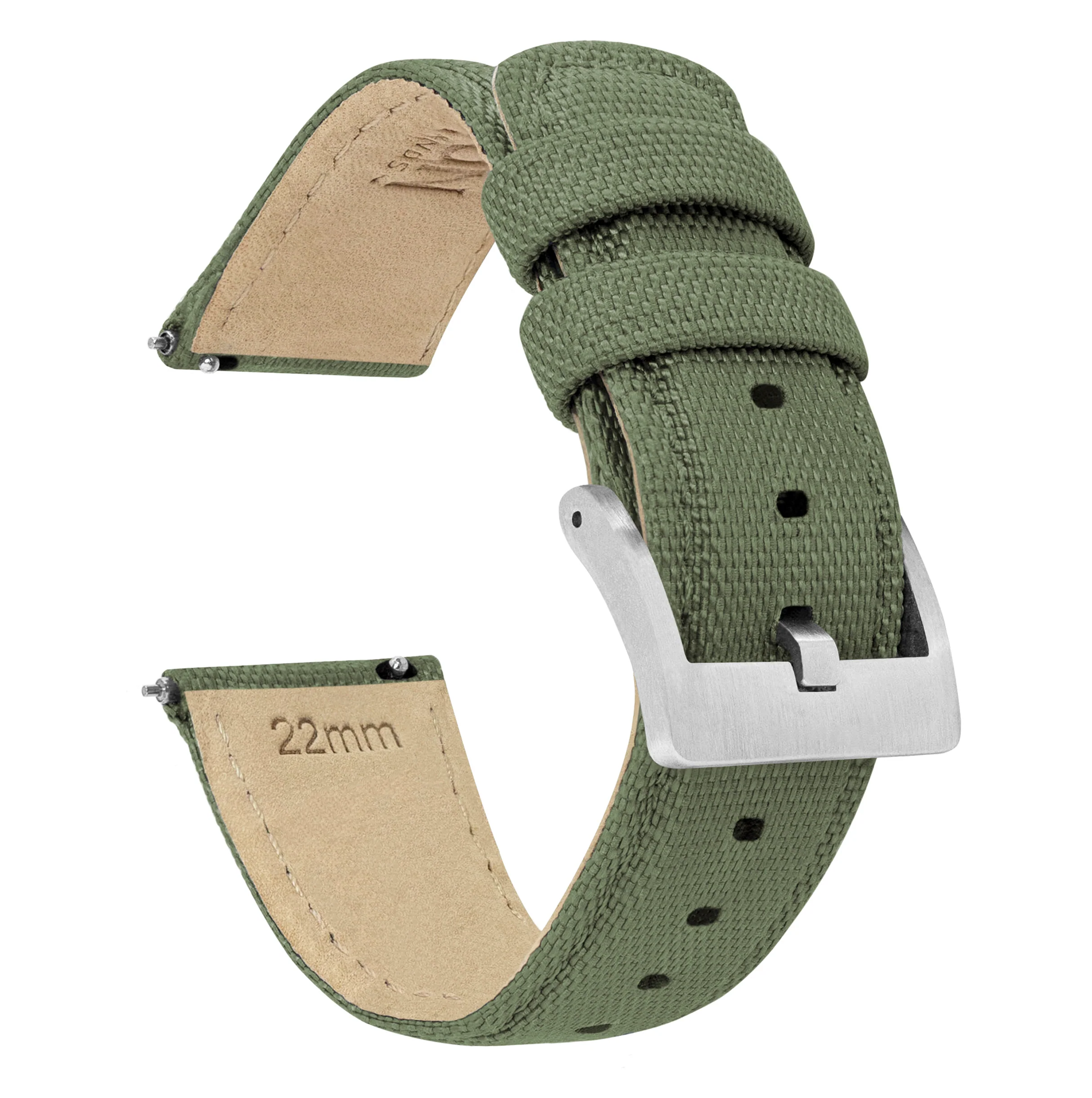 Fossil Sport Sailcloth Quick Release Army Green Watch Band