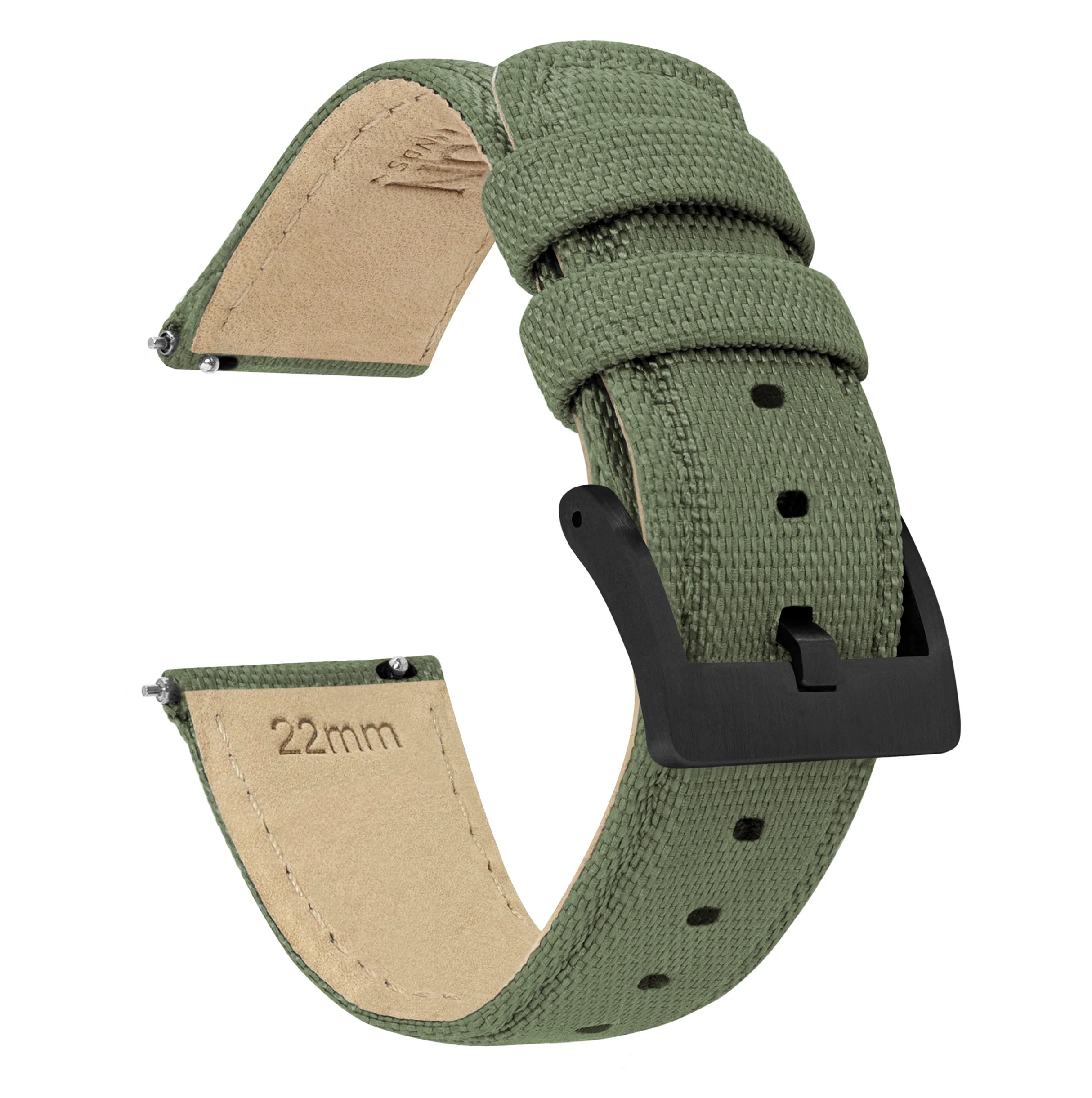 Fossil Sport Sailcloth Quick Release Army Green Watch Band - Image 2