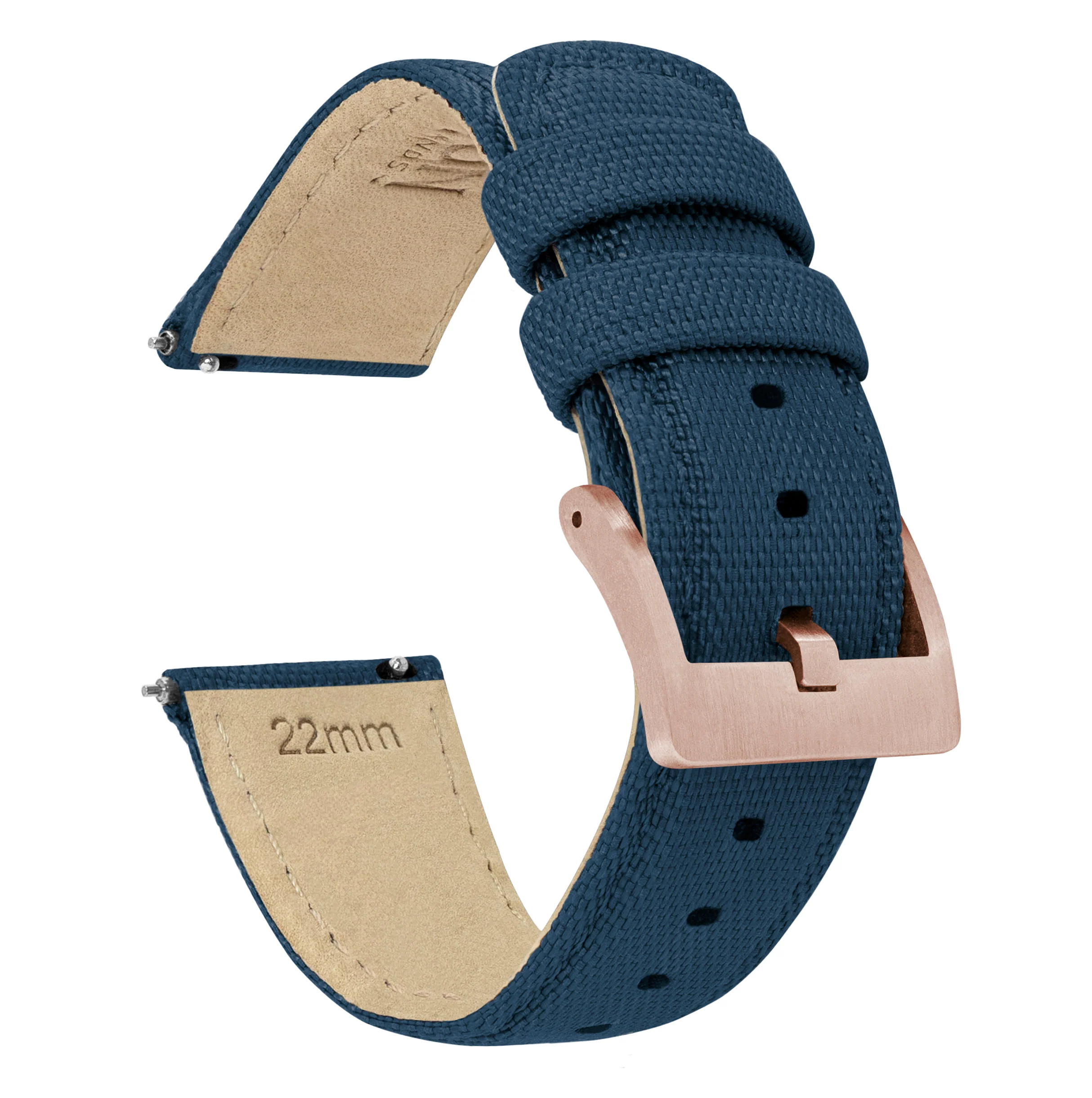 Fossil Sport Sailcloth Quick Release Navy Blue Watch Band - Image 3