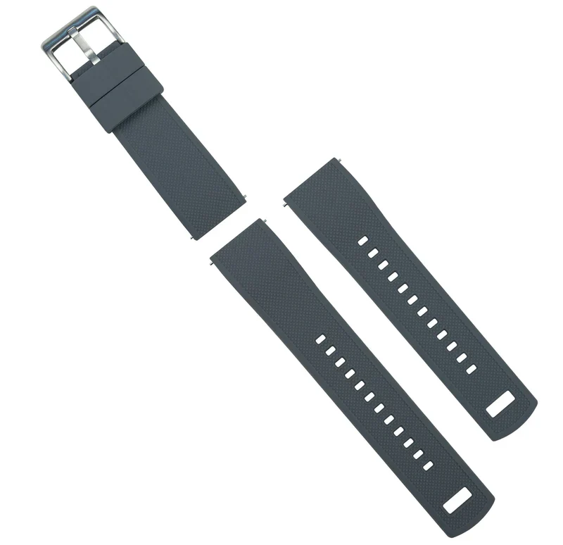 Garmin fēnix® 5, 6, 7 - Elite Silicone Smoke Grey Top & Black Bottom Watch Band - Image 3