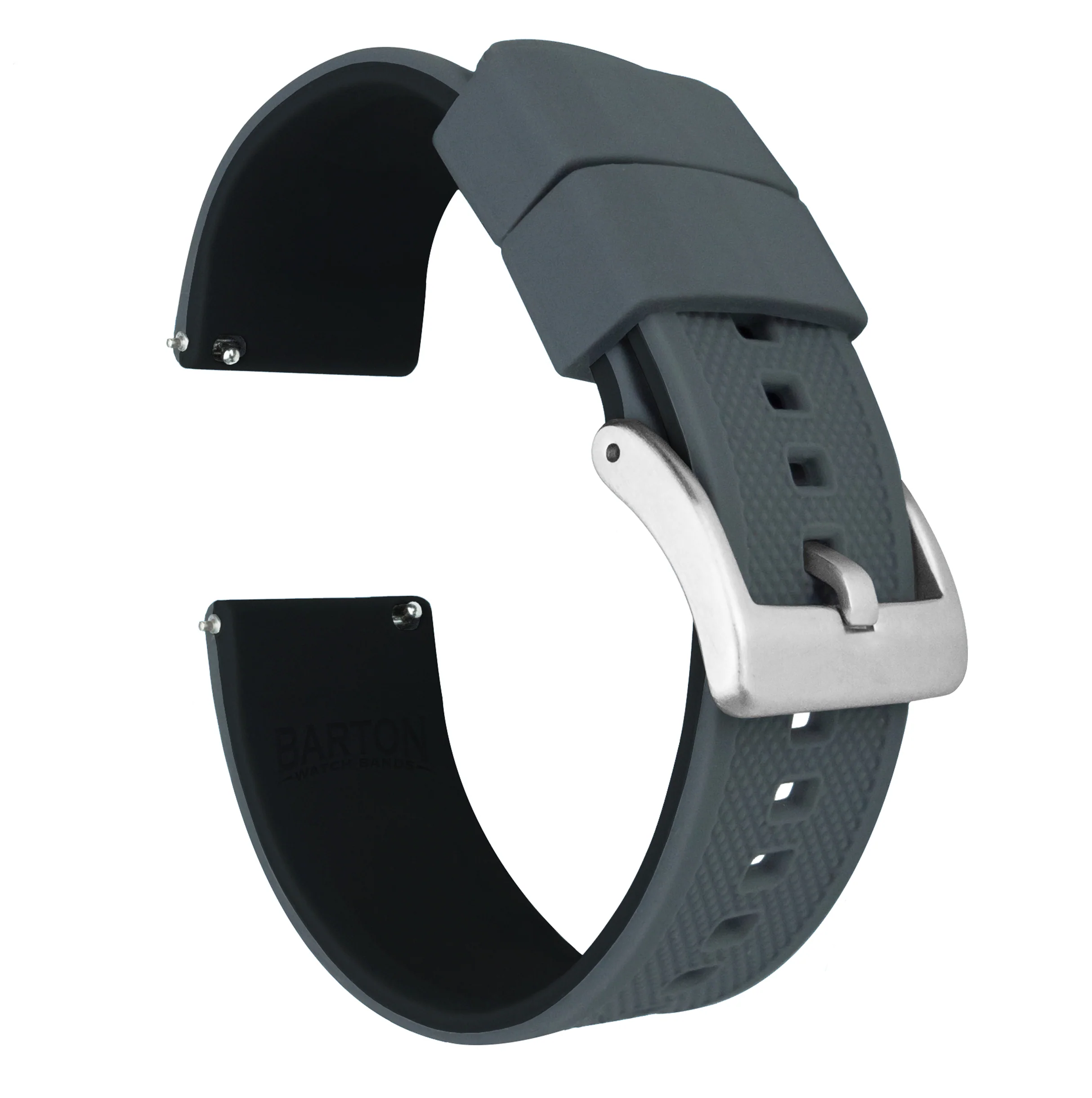 Garmin vívoactive® 5, 6, Trend, Sport - Elite Silicone Smoke Grey Top & Black Bottom Watch Band