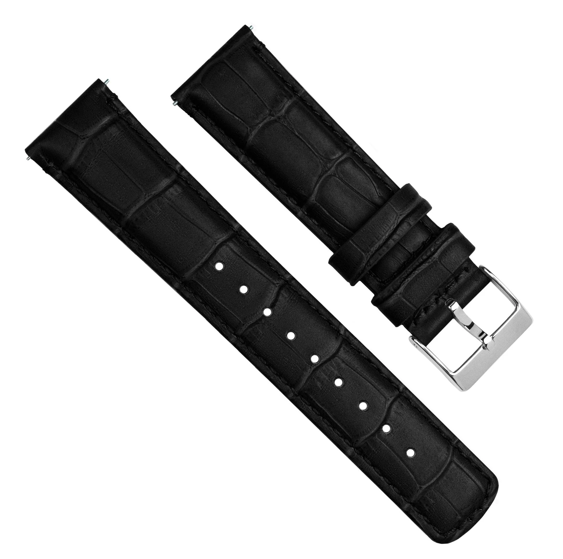 Gear S2 Classic Black Alligator Grain Leather Watch Band - Image 3