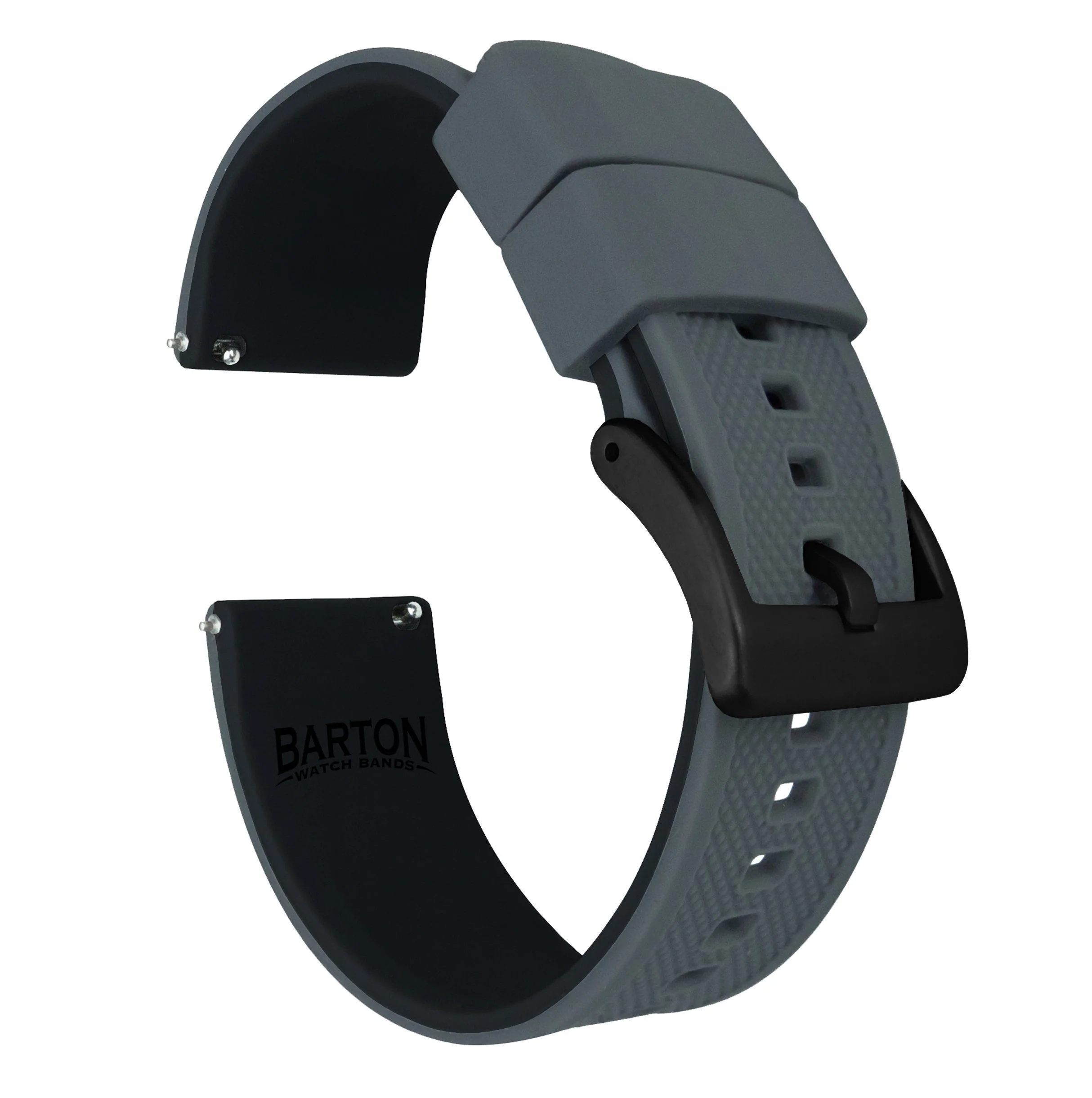 Gear S3 Classic Frontier Elite Silicone Smoke Grey Top Black Bottom Watch Band - Image 2