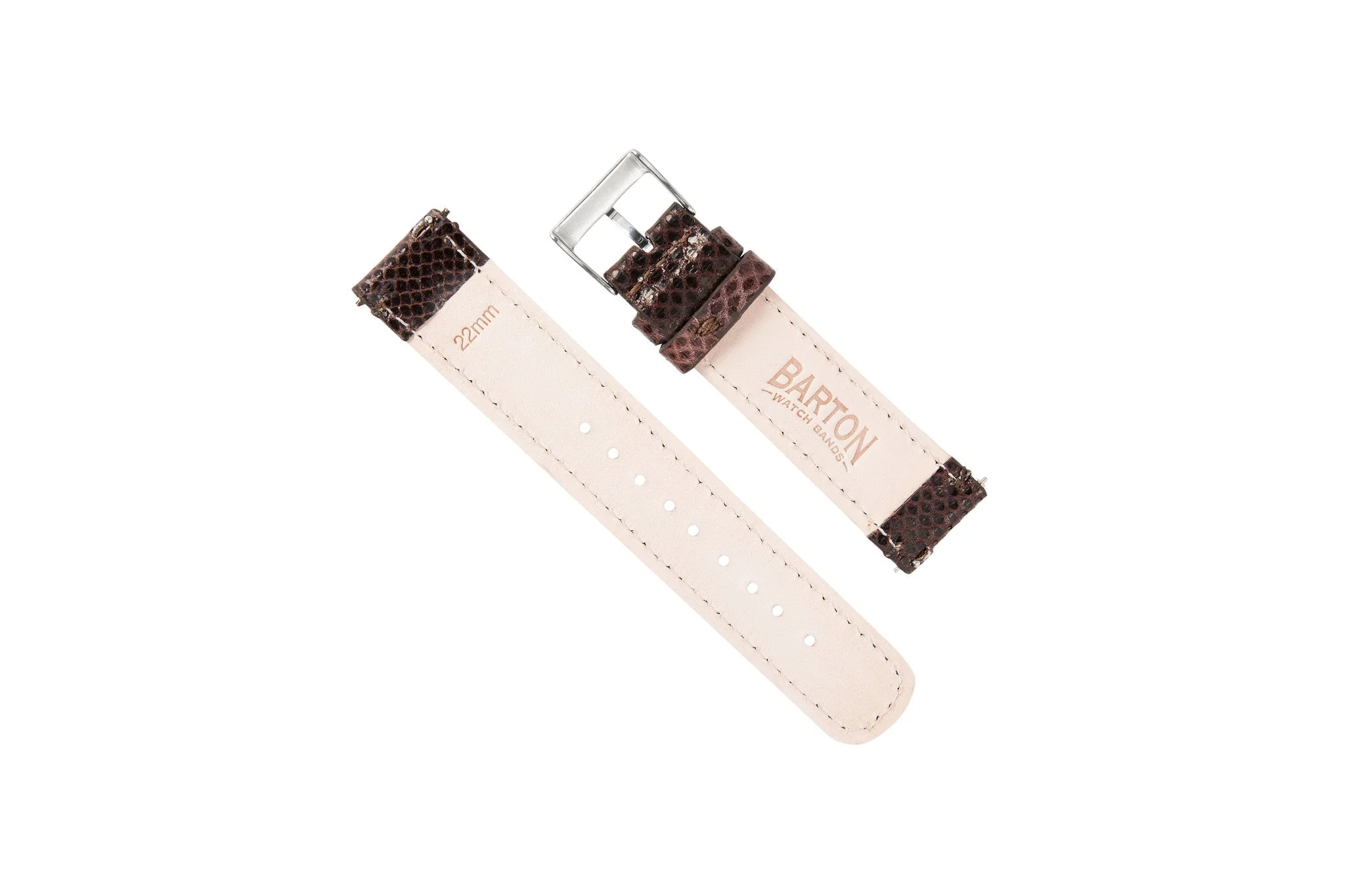 Genuine Snakeskin Brown Leather Watch Band, Crafted in the USA - Grand Seiko (20mm) - Image 2