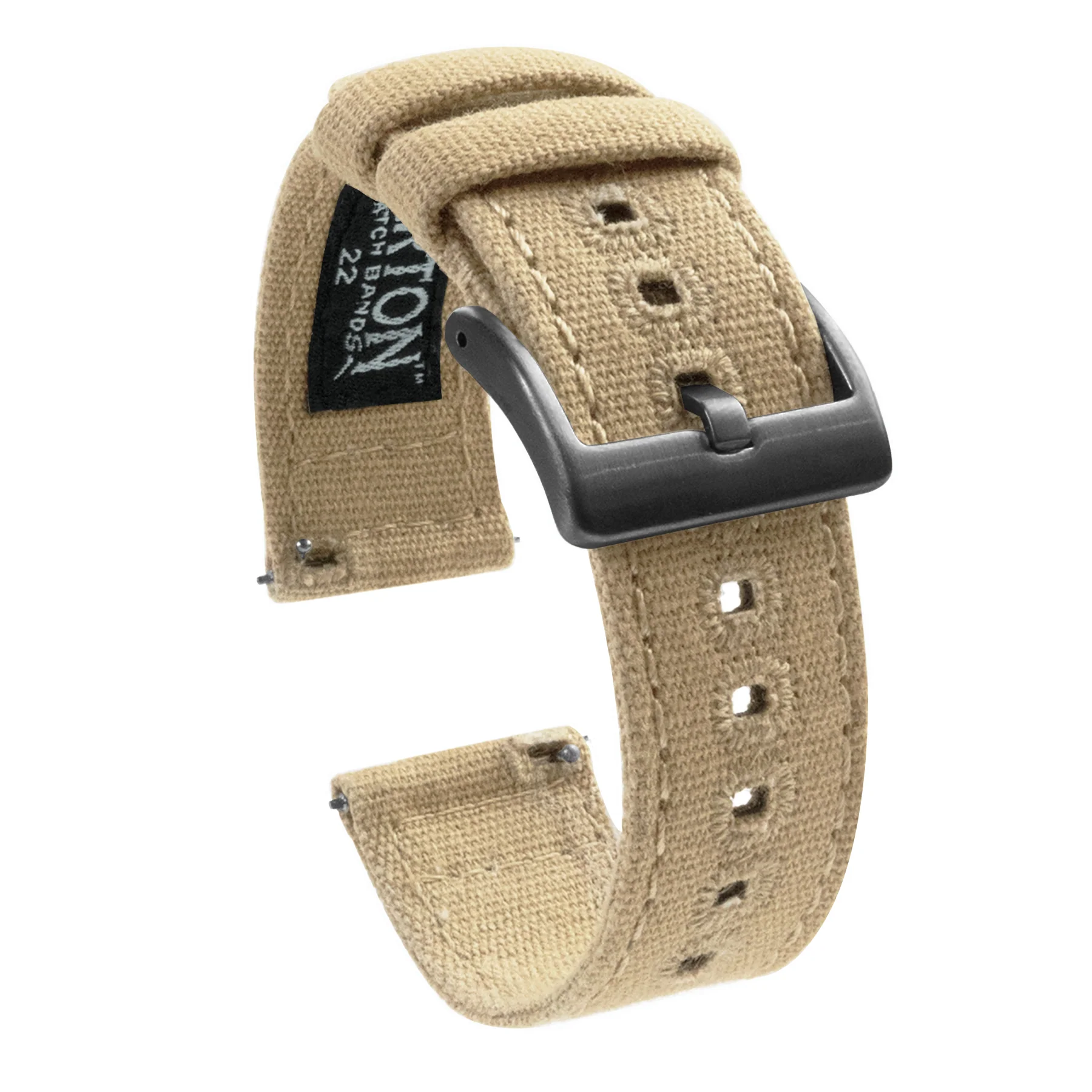 Khaki Crafted Canvas Watch Band - Oris Divers Sixty-Five 40mm (20mm) - Image 11