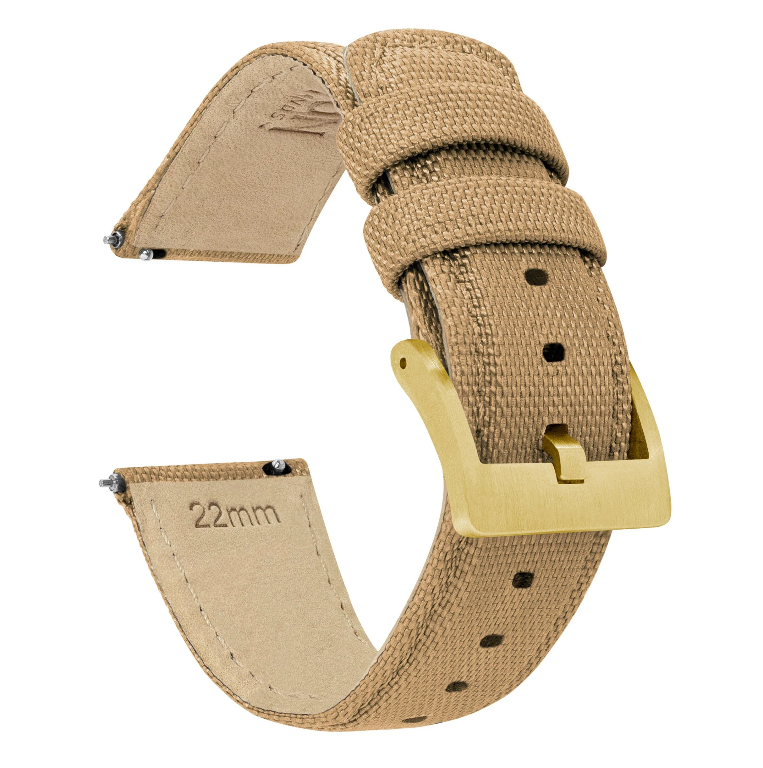 Khaki Tan Sailcloth Quick Release Watch Band - Seiko SKX007 / 009 / 013 (22mm) - Image 7