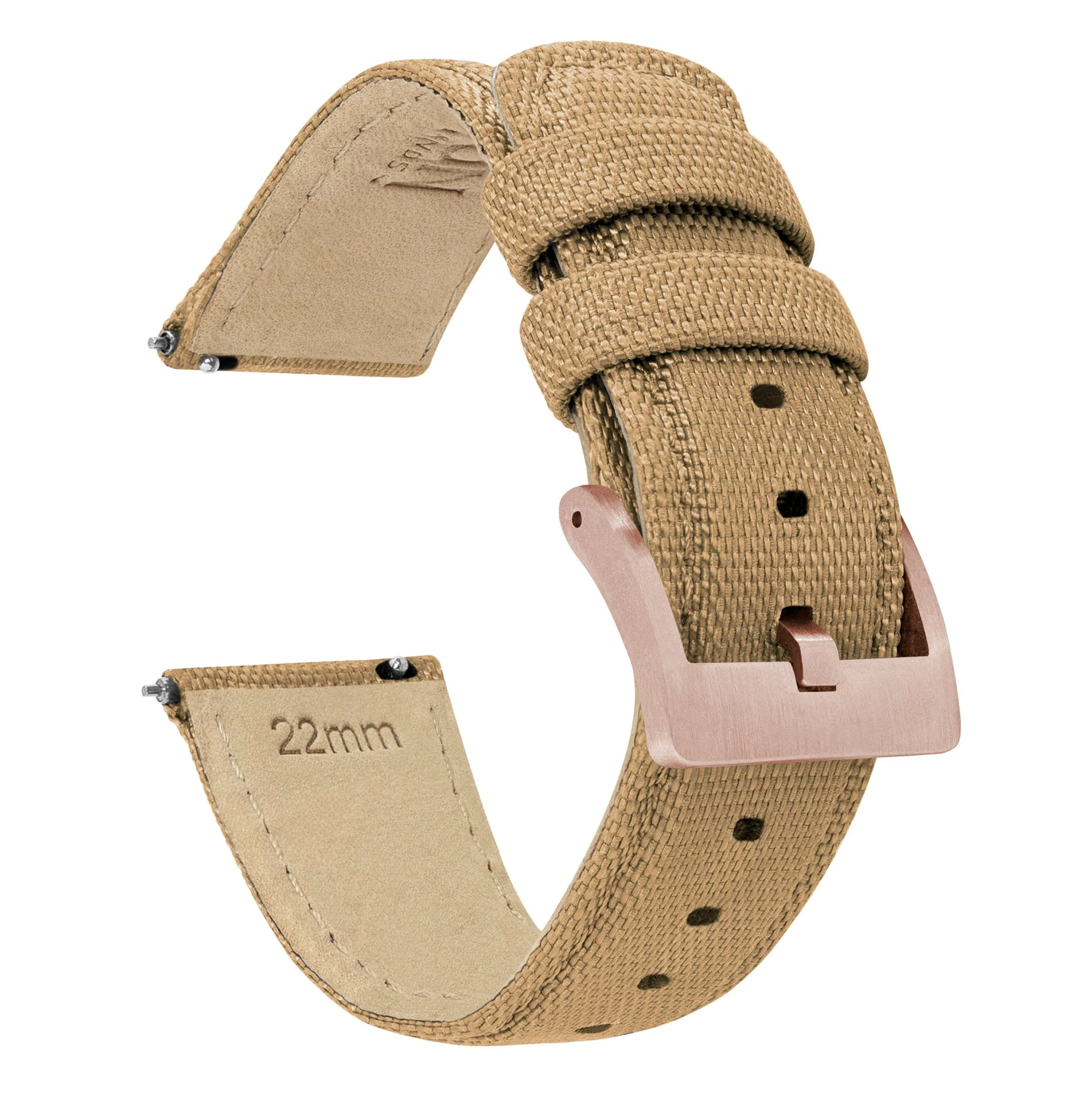 Khaki Tan Sailcloth Quick Release Watch Band - Seiko SKX007 / 009 / 013 (22mm) - Image 9