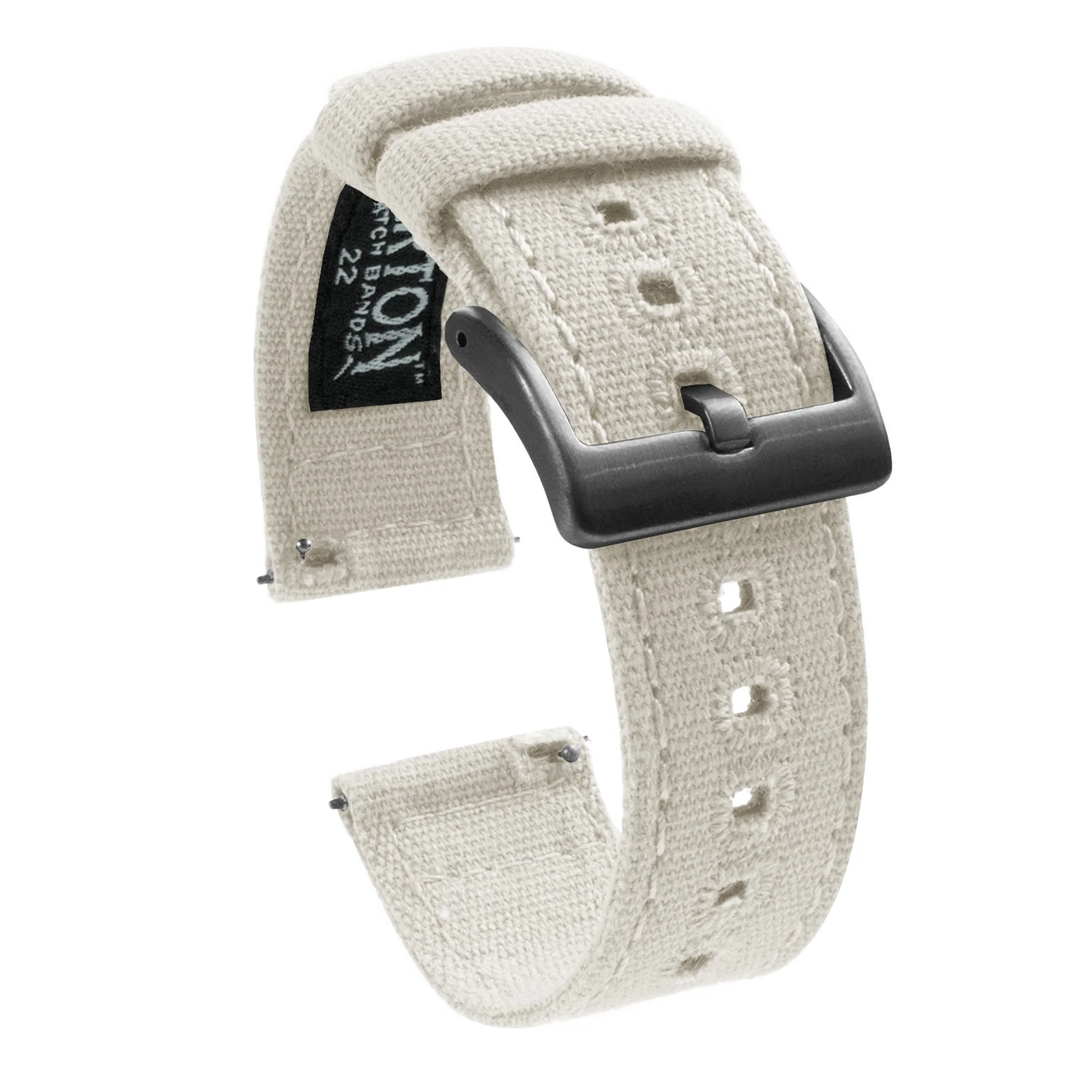 Linen White Premium Canvas Watch Band - Oris Divers Sixty-Five 42mm (22mm) - Image 9