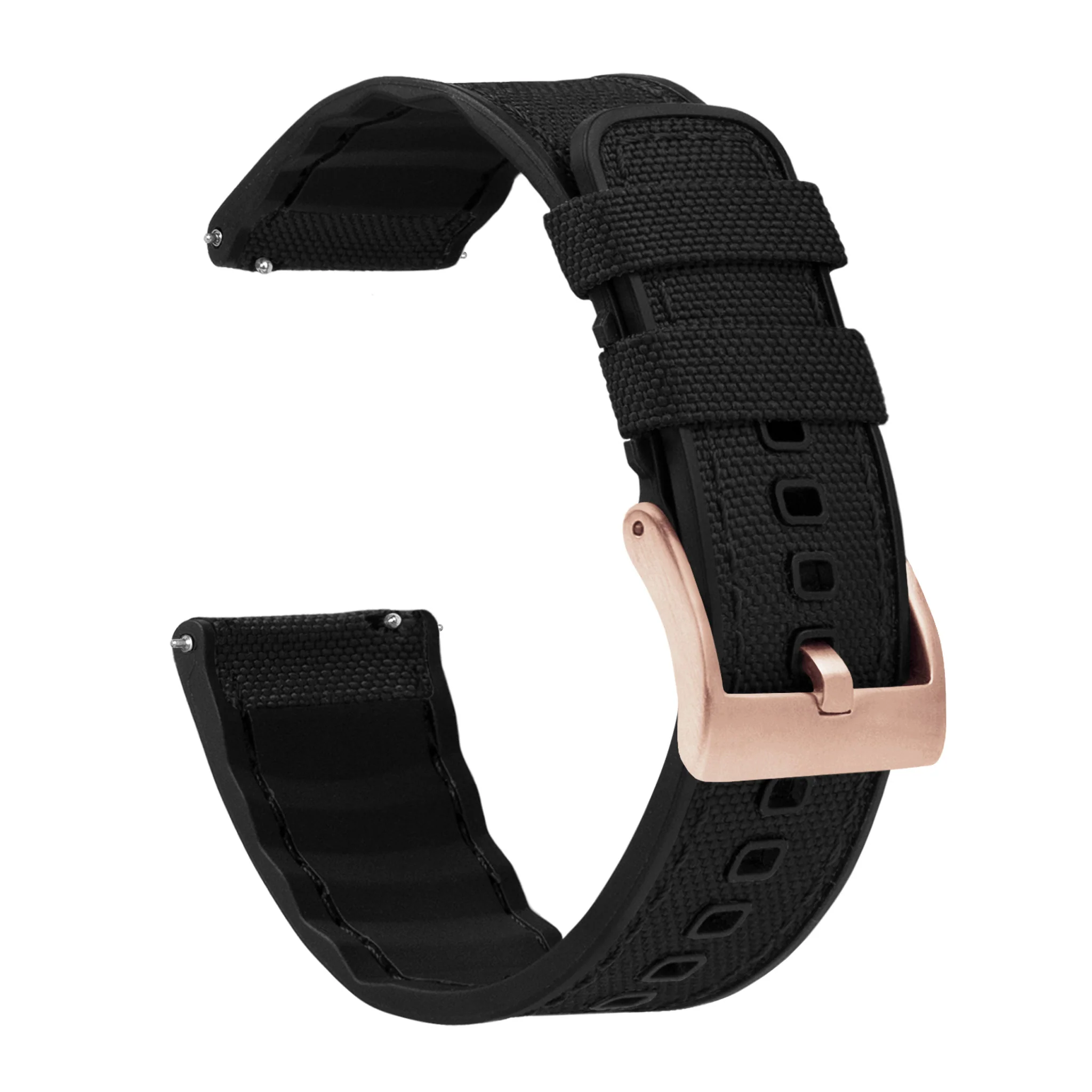 Mobvoi Ticwatch Cordrua Fabric Silicone Hybrid Black Watch Band - Image 3