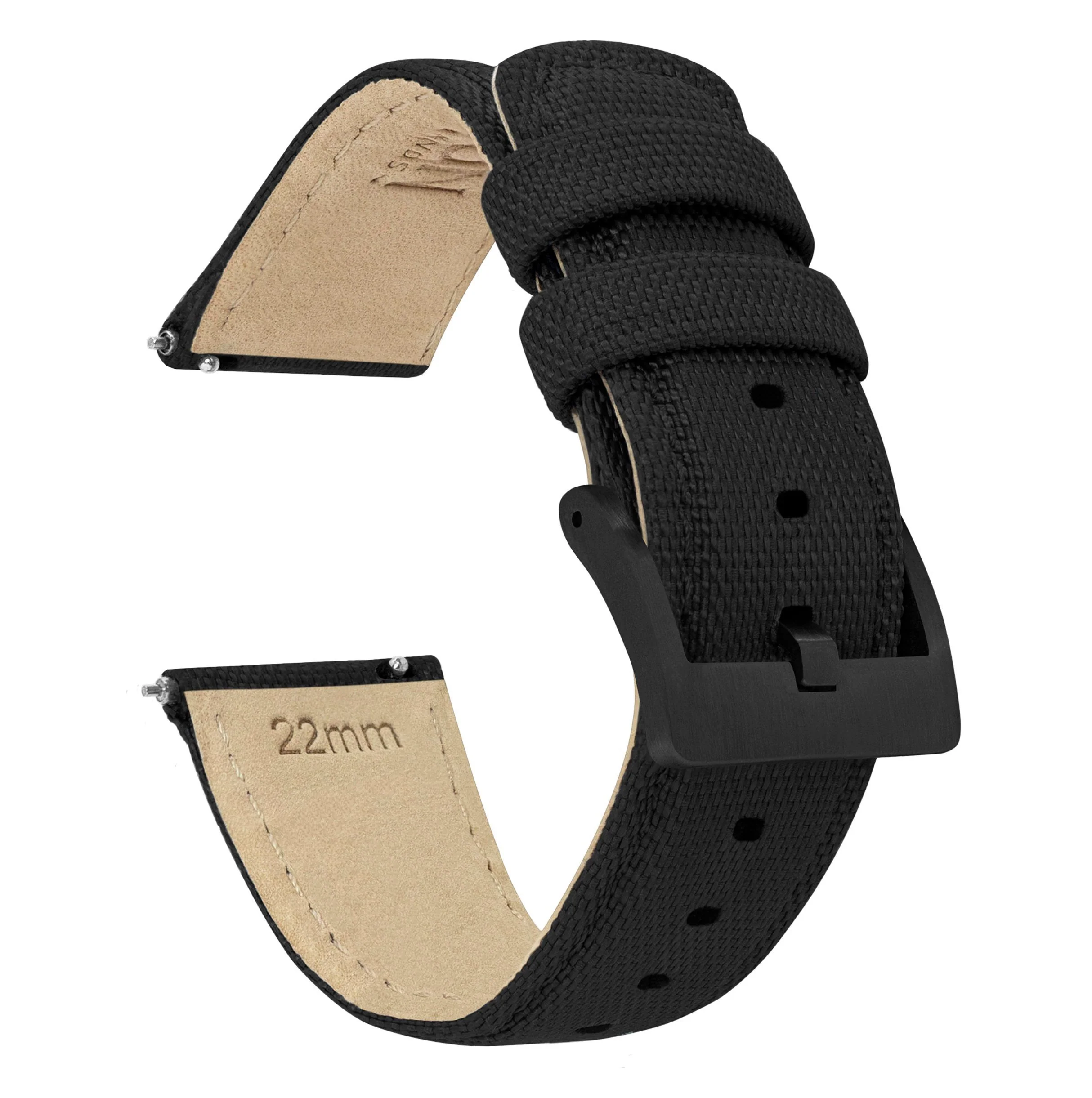 Mobvoi Ticwatch Sailcloth Quick Release Black Watch Band - Image 2