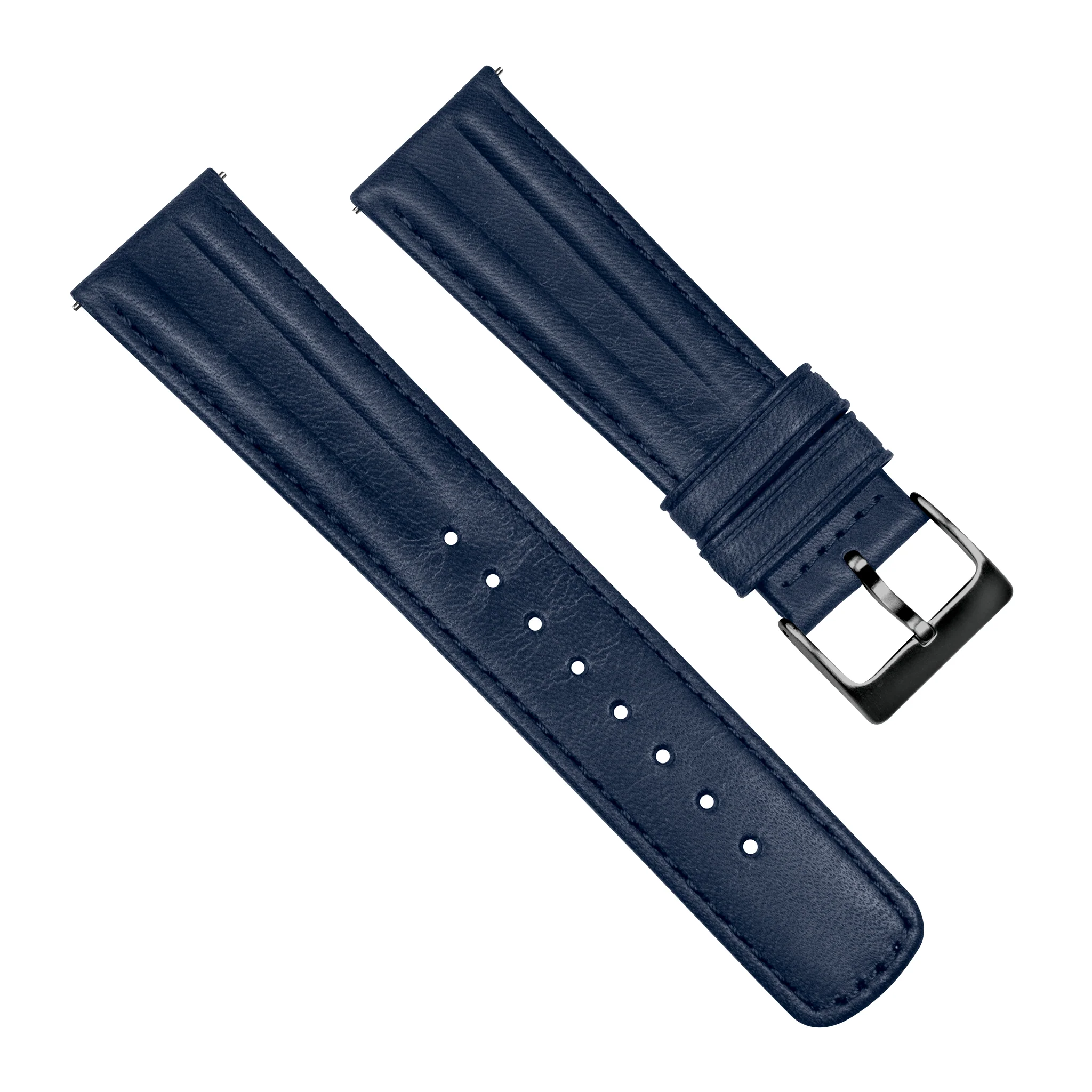 Navy Blue Classic Horween Leather Watch Band - Lorier Neptune / Falcon / Hyperion (20mm) - Image 5