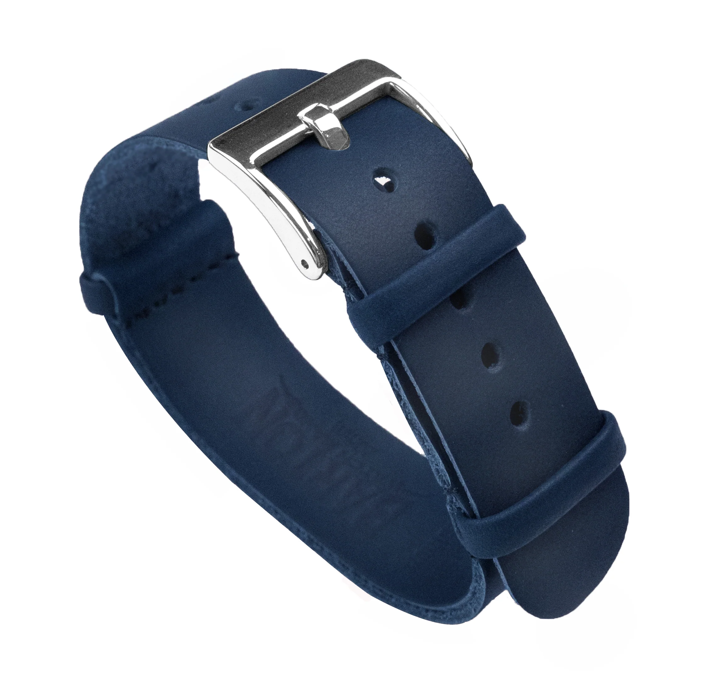 Navy Blue Leather NATO® style Watch Band - Seiko Prospex Samurai (22mm)
