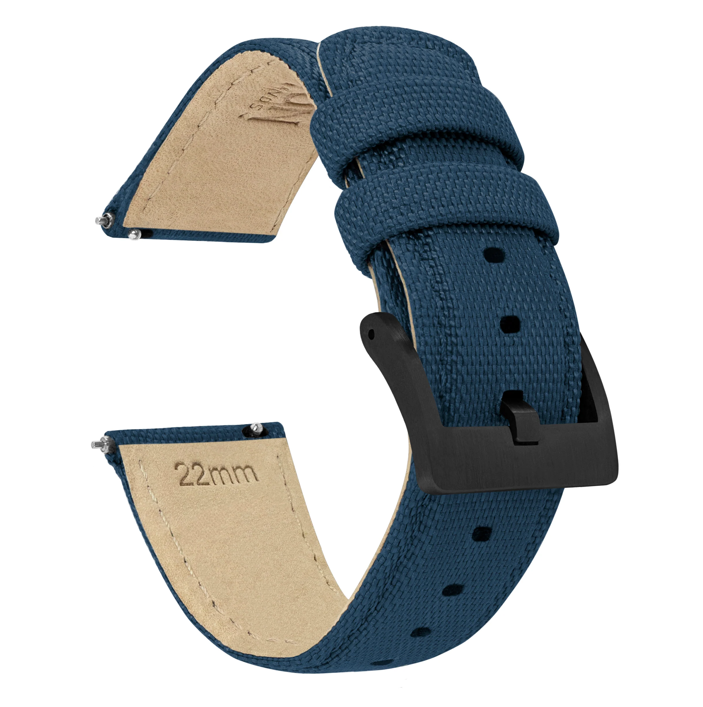 Navy Blue Sailcloth Quick Release Watch Band - Oris Divers Sixty-Five 40mm (20mm) - Image 3
