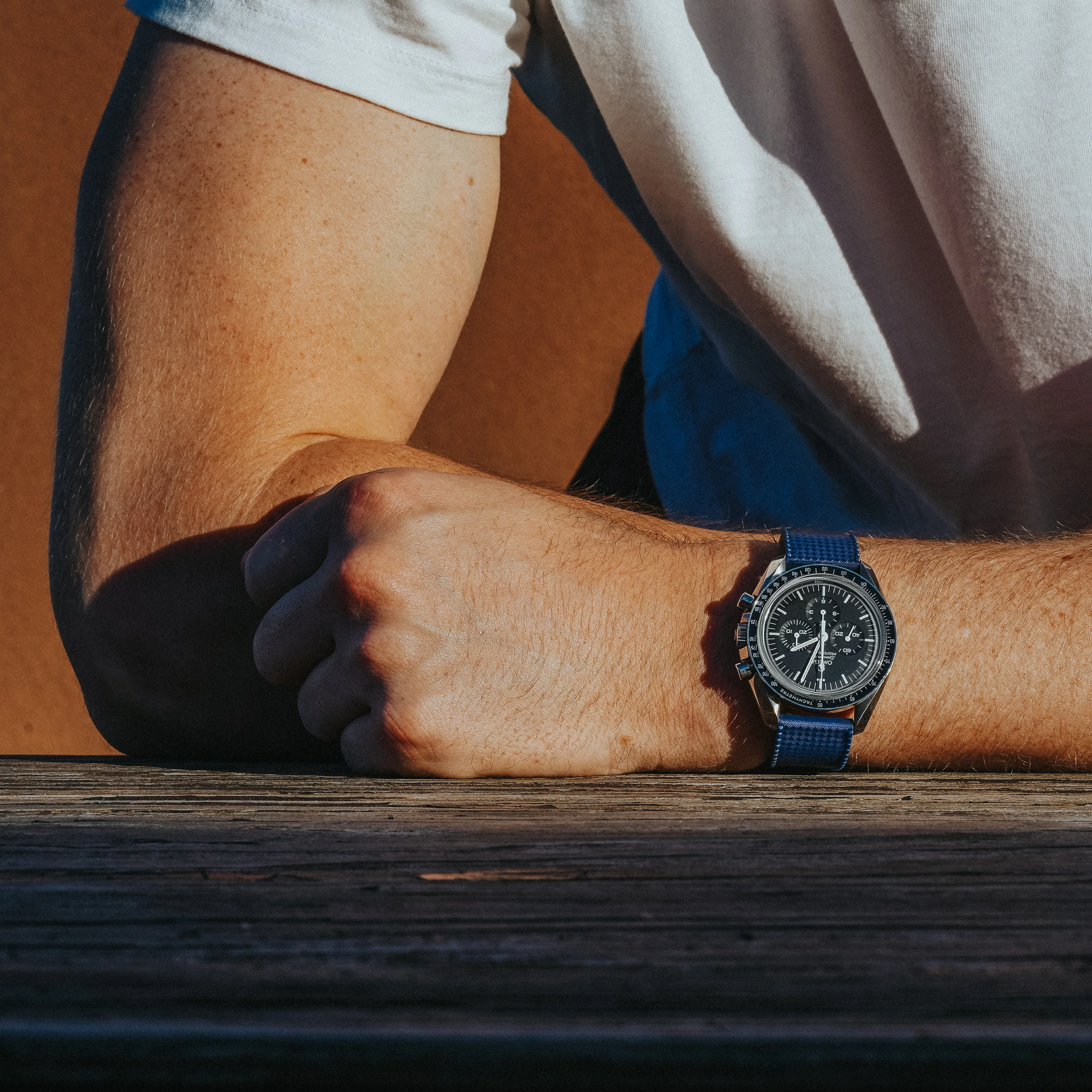 Navy Blue Tropical Style Watch Band - Hamilton Khaki Field 38/40/42 (20mm) - Image 2