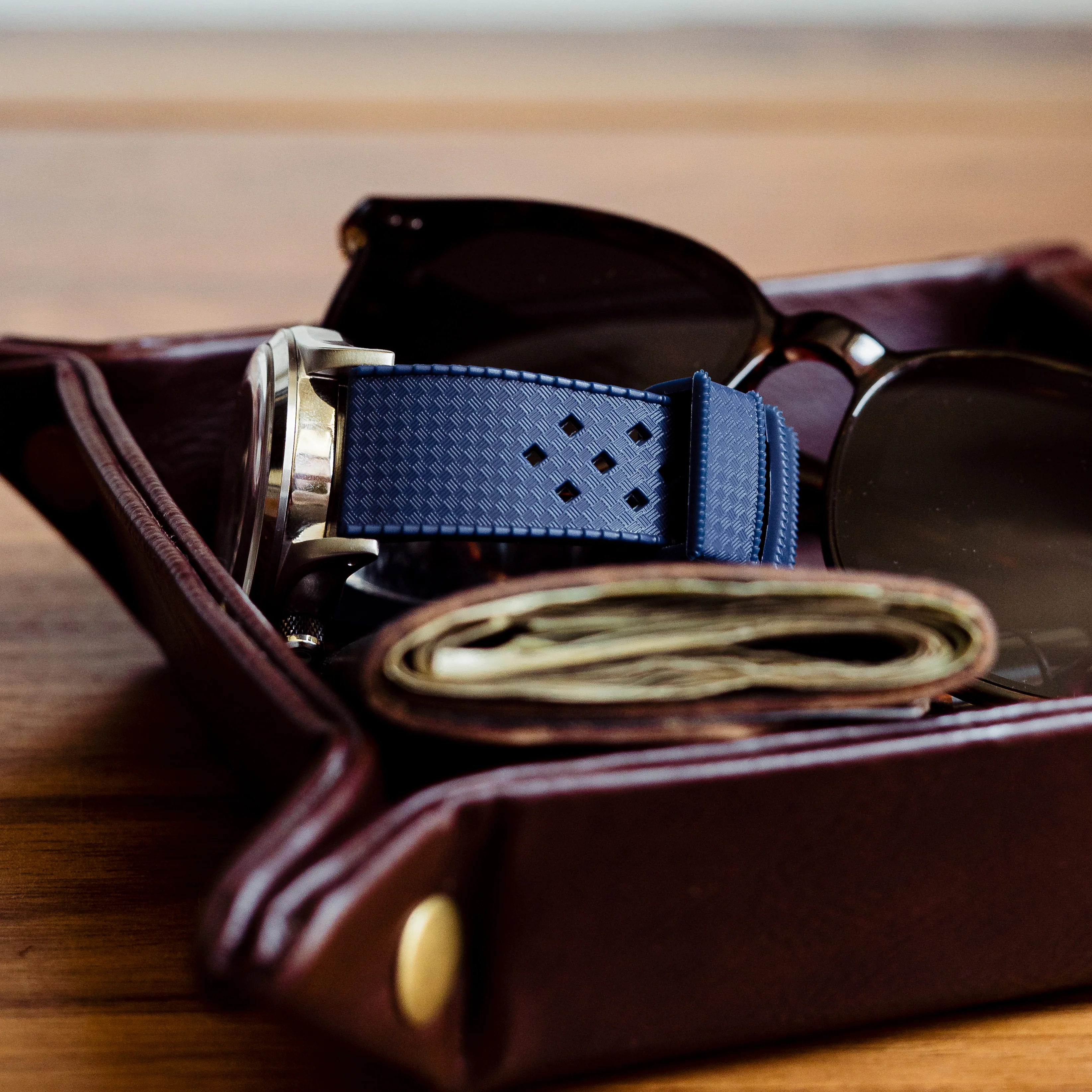 Navy Blue Tropical Style Watch Band - Hamilton Khaki Field 38/40/42 (20mm) - Image 3