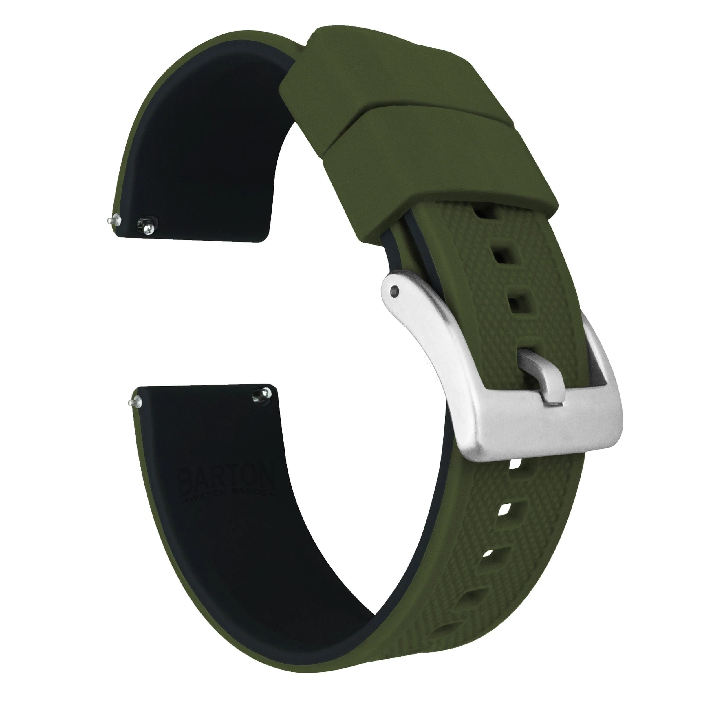 Omega Moonswatch Elite Silicone Army Green Top Black Bottom Watch Band - Image 4