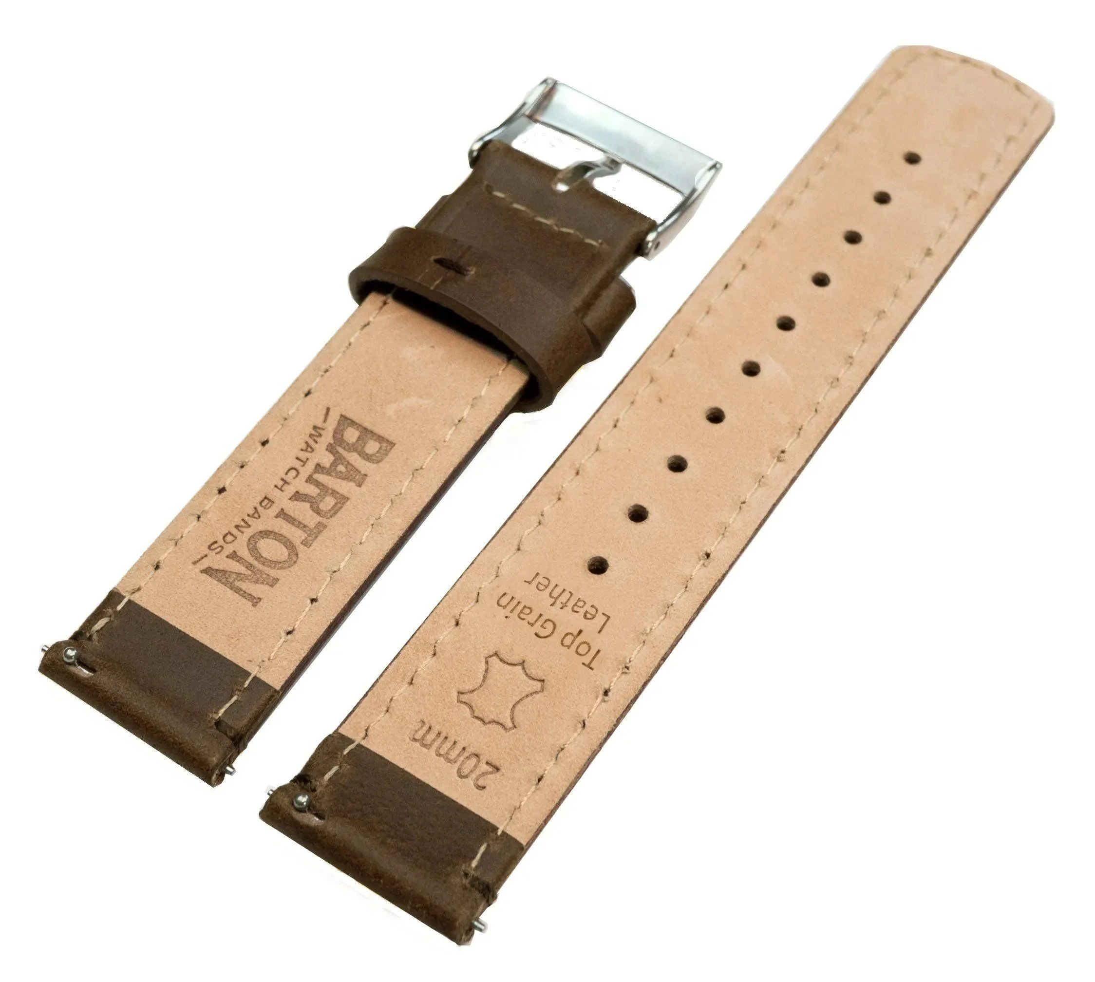 Omega Moonswatch Saddle Brown Leather Stitching Watch Band - Image 5