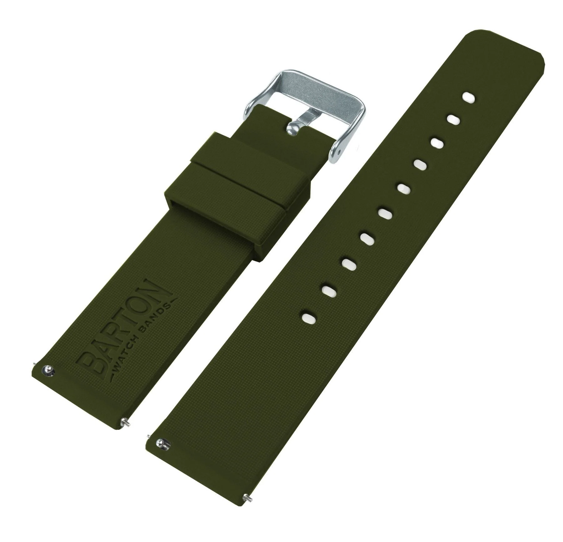 Omega Moonswatch Silicone Army Green Watch Band - Image 4