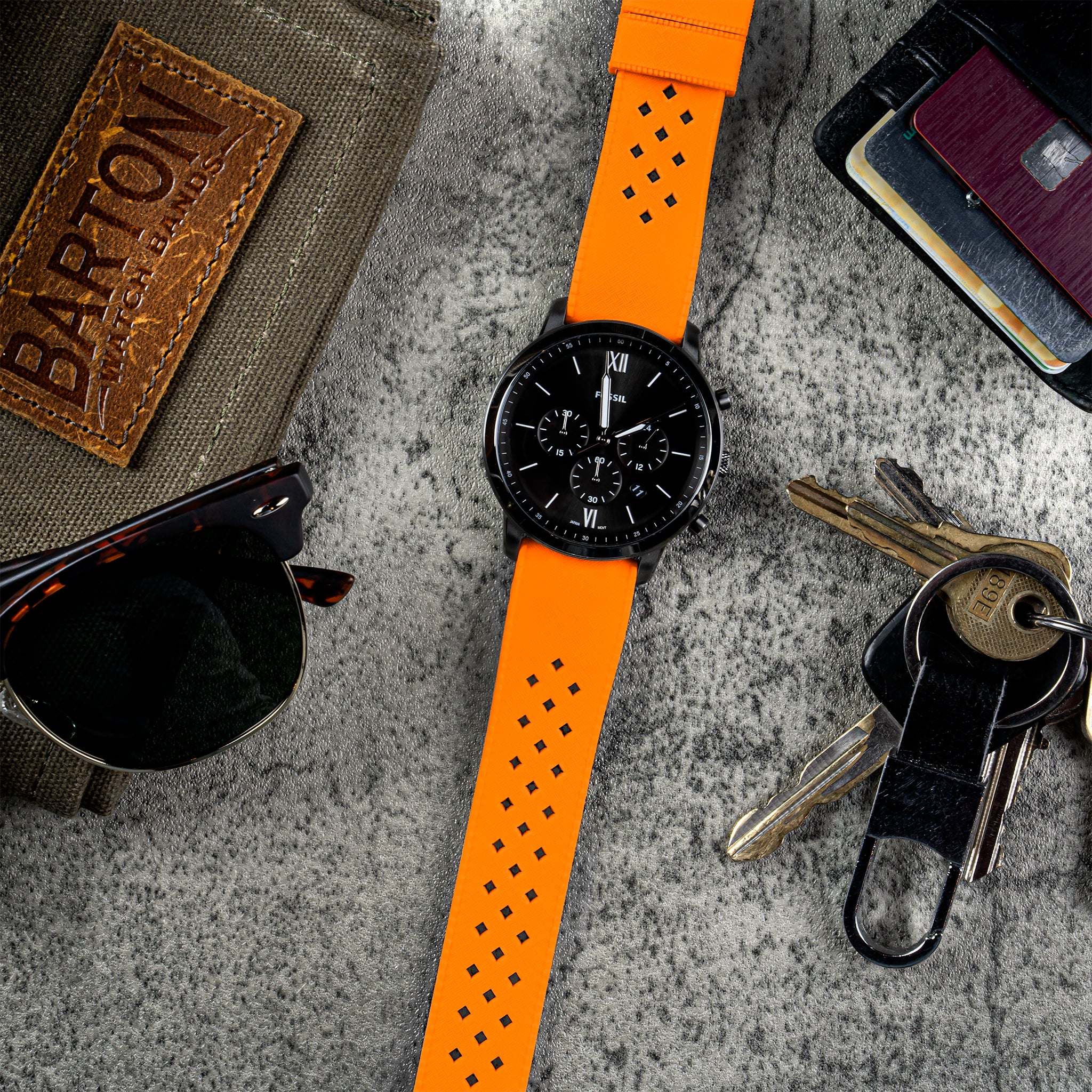 Orange Tropical Style Watch Band - Timex Weekender / Expedition (20mm) - Image 2