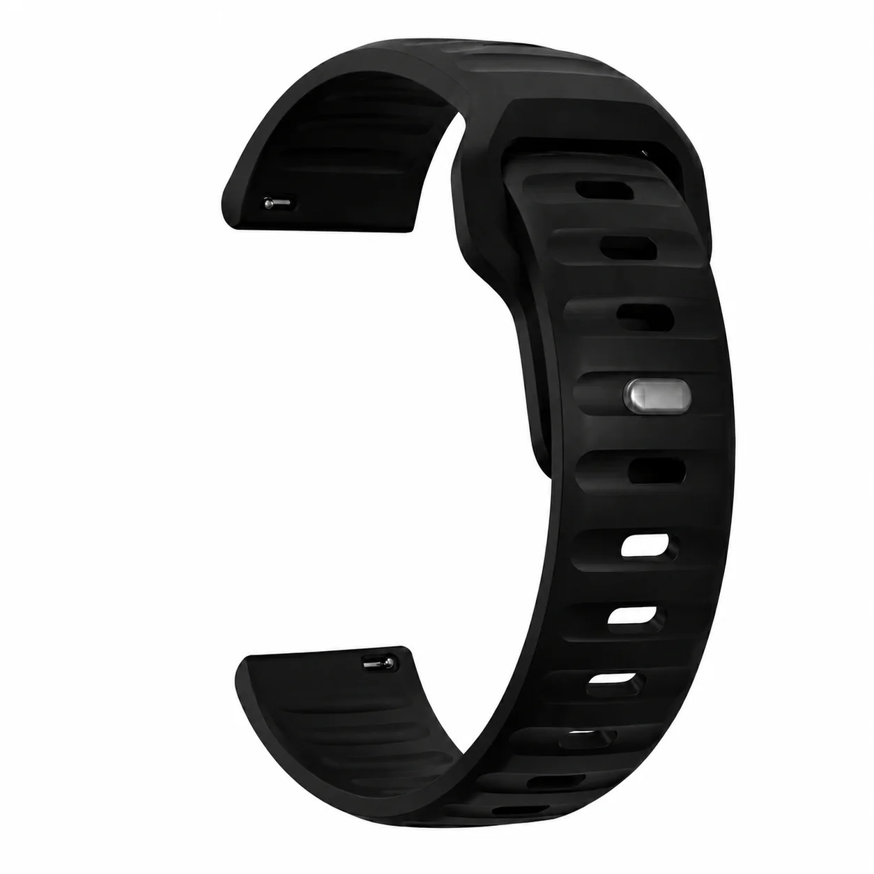 Black Active FKM Rubber Watch Band