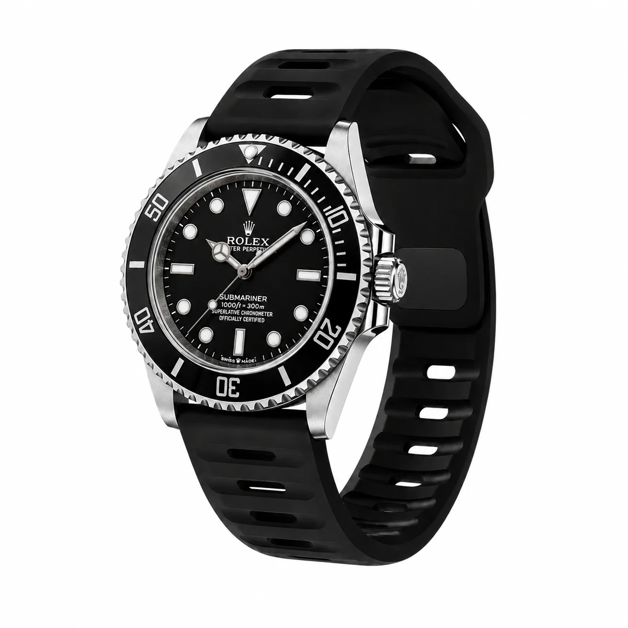 Black Active FKM Rubber Watch Band - Image 2