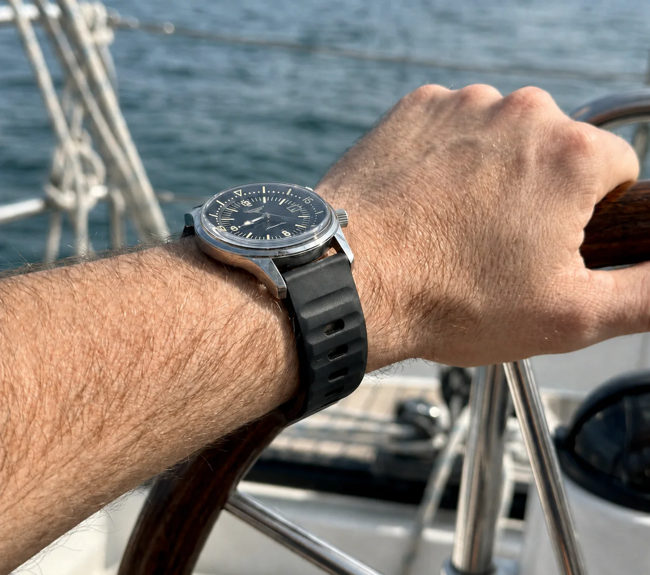 Black Active FKM Rubber Watch Band - Image 3