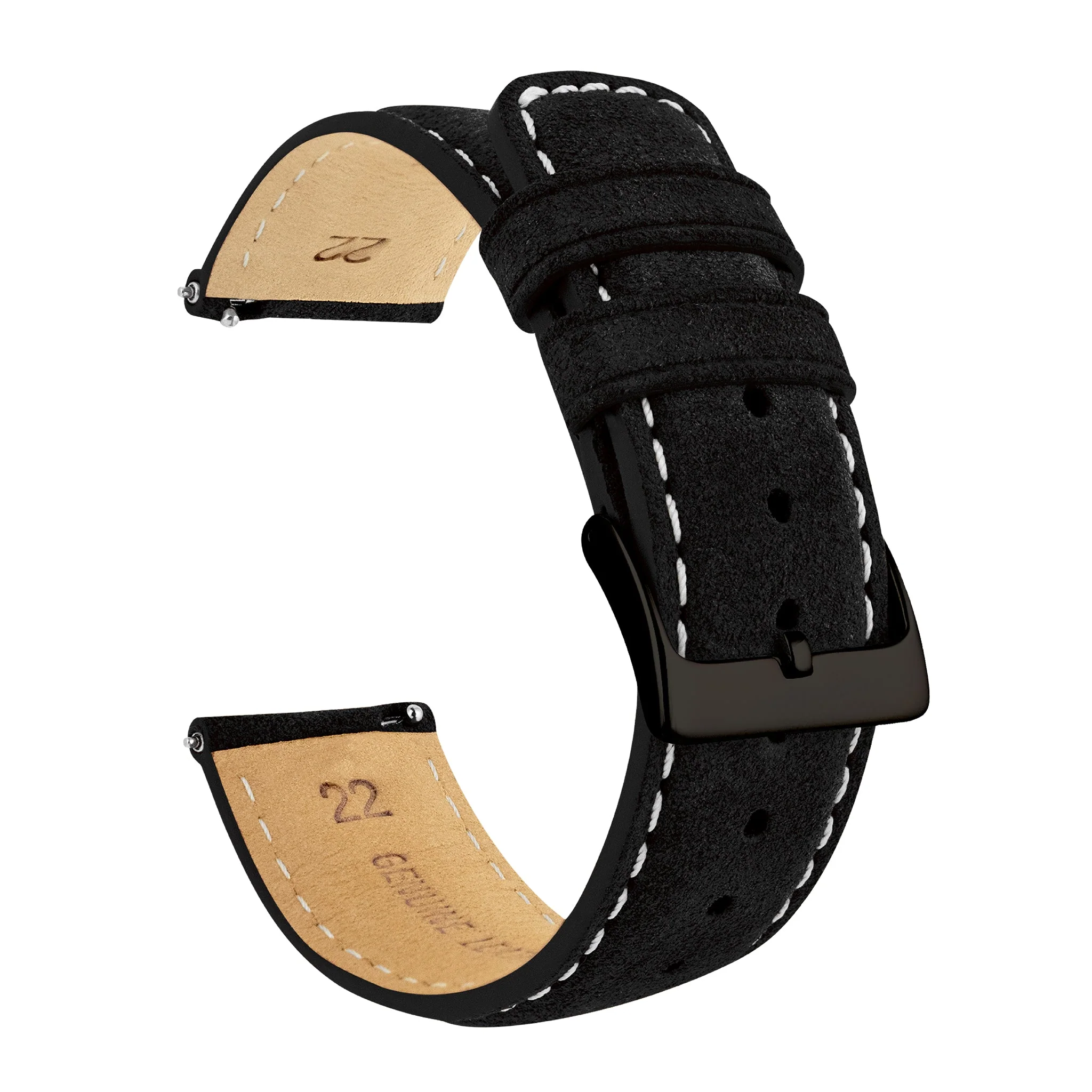 Fossil Gen 6 (44mm) | Black Suede & Beige Stitching - Image 2