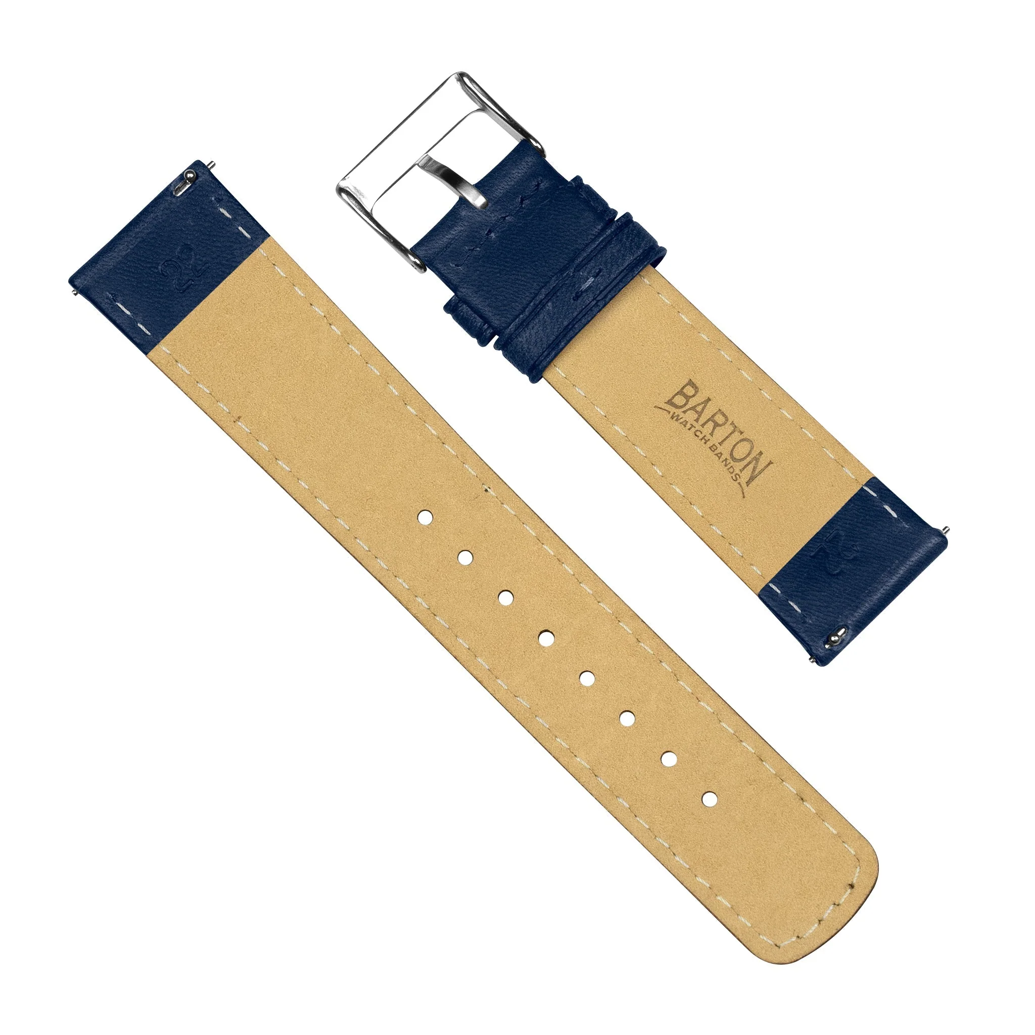 Polar Pacer & Pacer Pro Classic Horween Leather Navy Blue Watch Band - Image 4