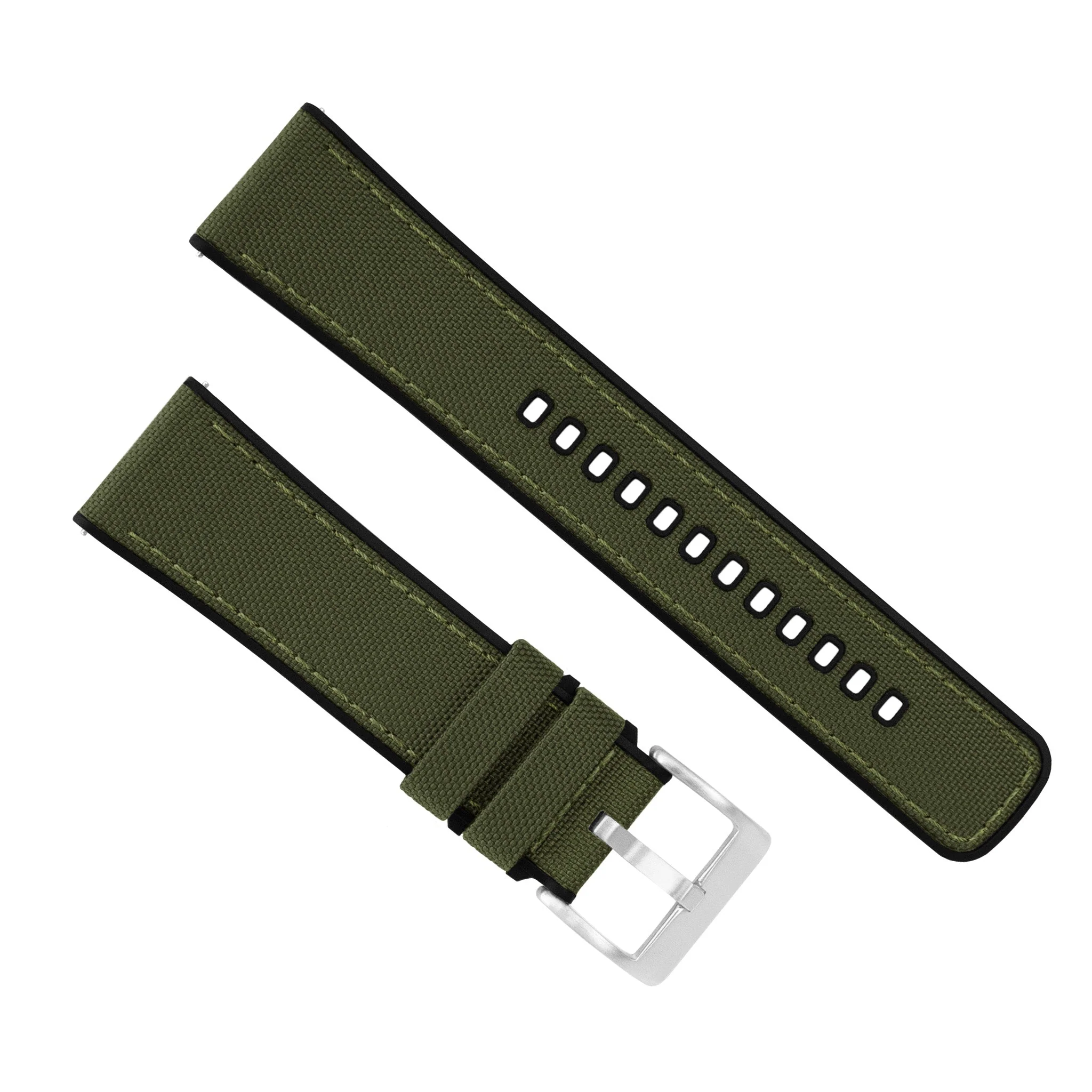 Fossil Gen 6 (44mm) Cordrua Fabric Silicone Hybrid Army Green Watch Band - Image 3