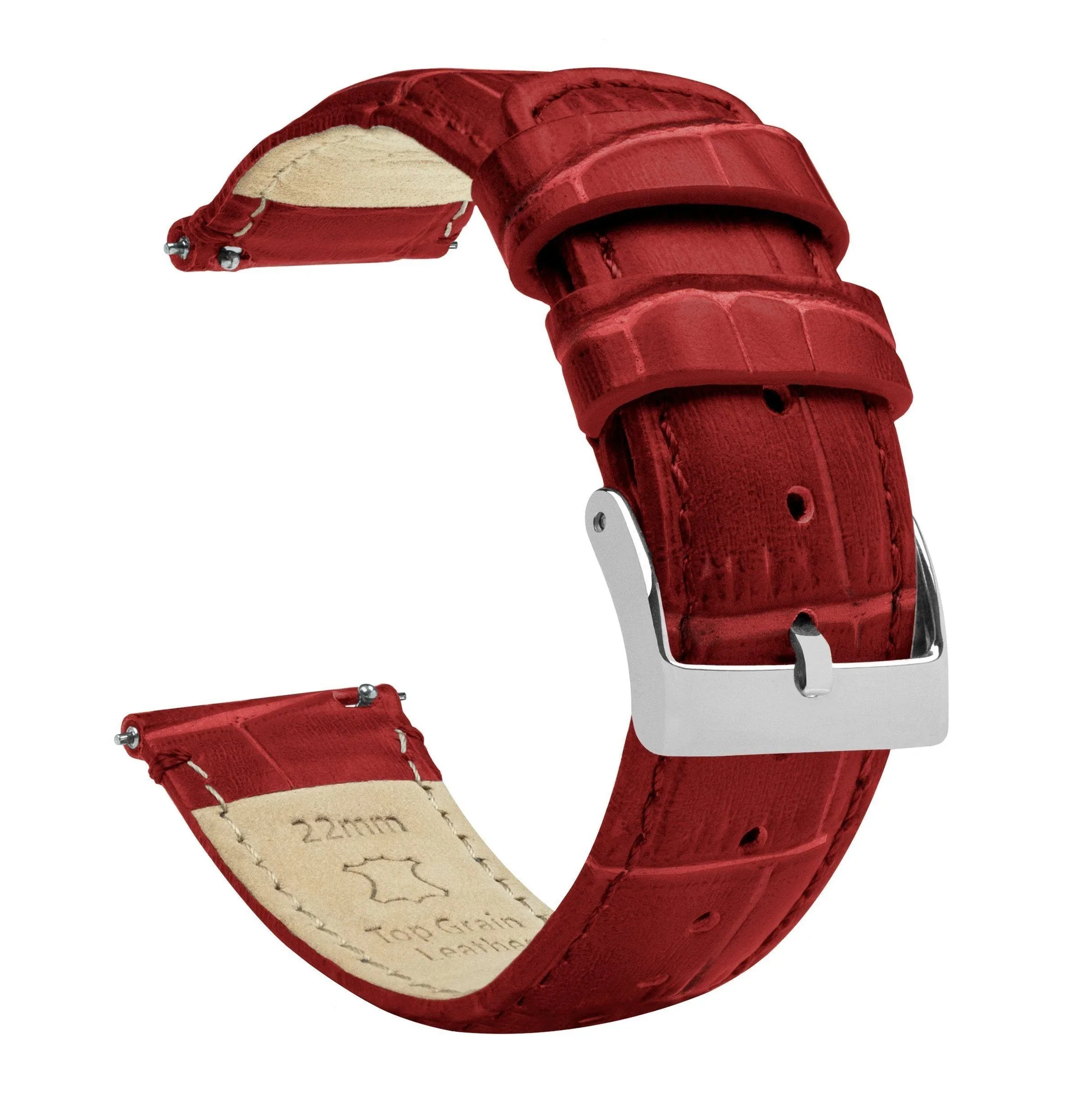 Polar Pacer & Pacer Pro Crimson Red Alligator Grain Leather Watch Band