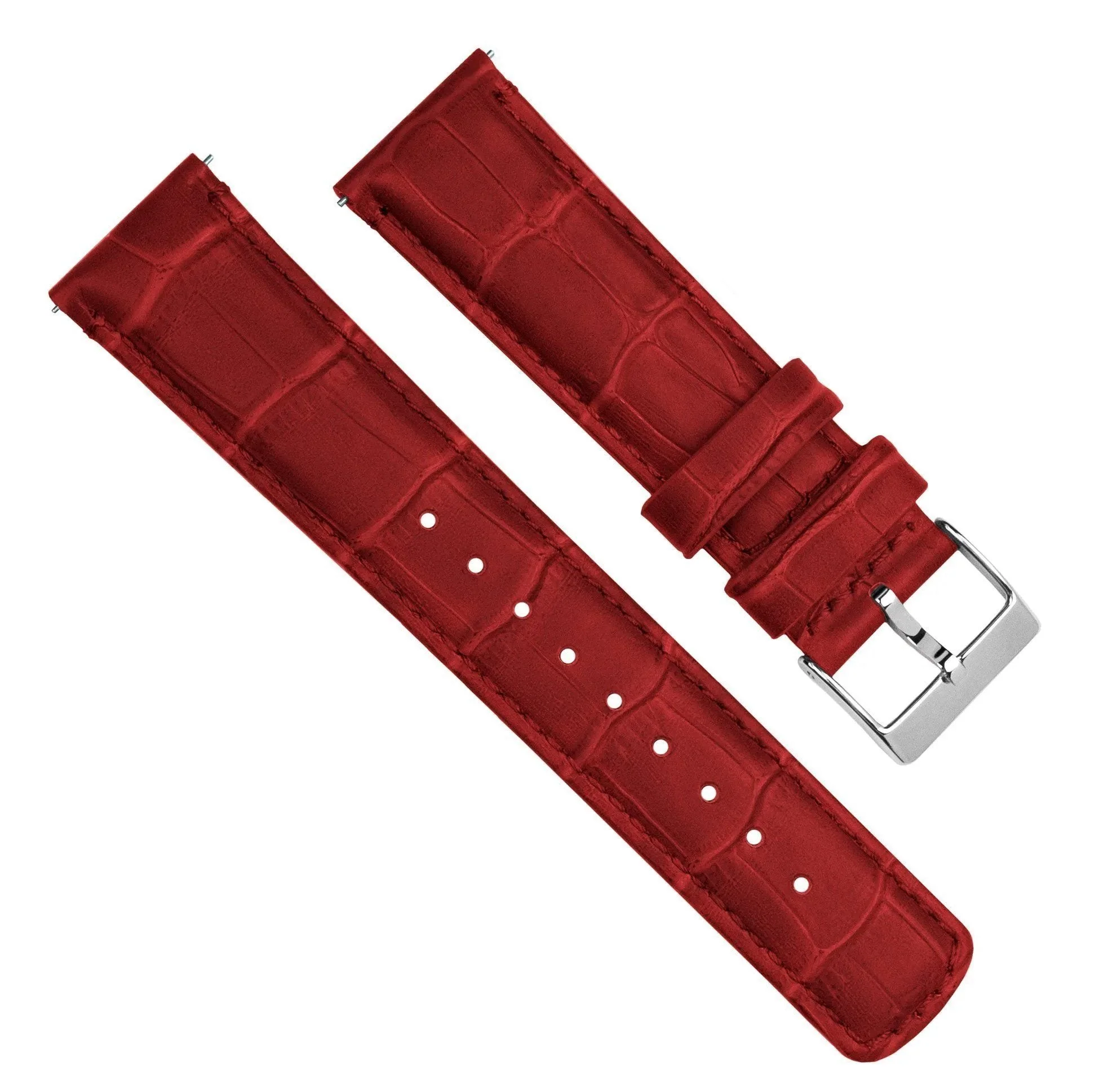 Polar Pacer & Pacer Pro Crimson Red Alligator Grain Leather Watch Band - Image 3