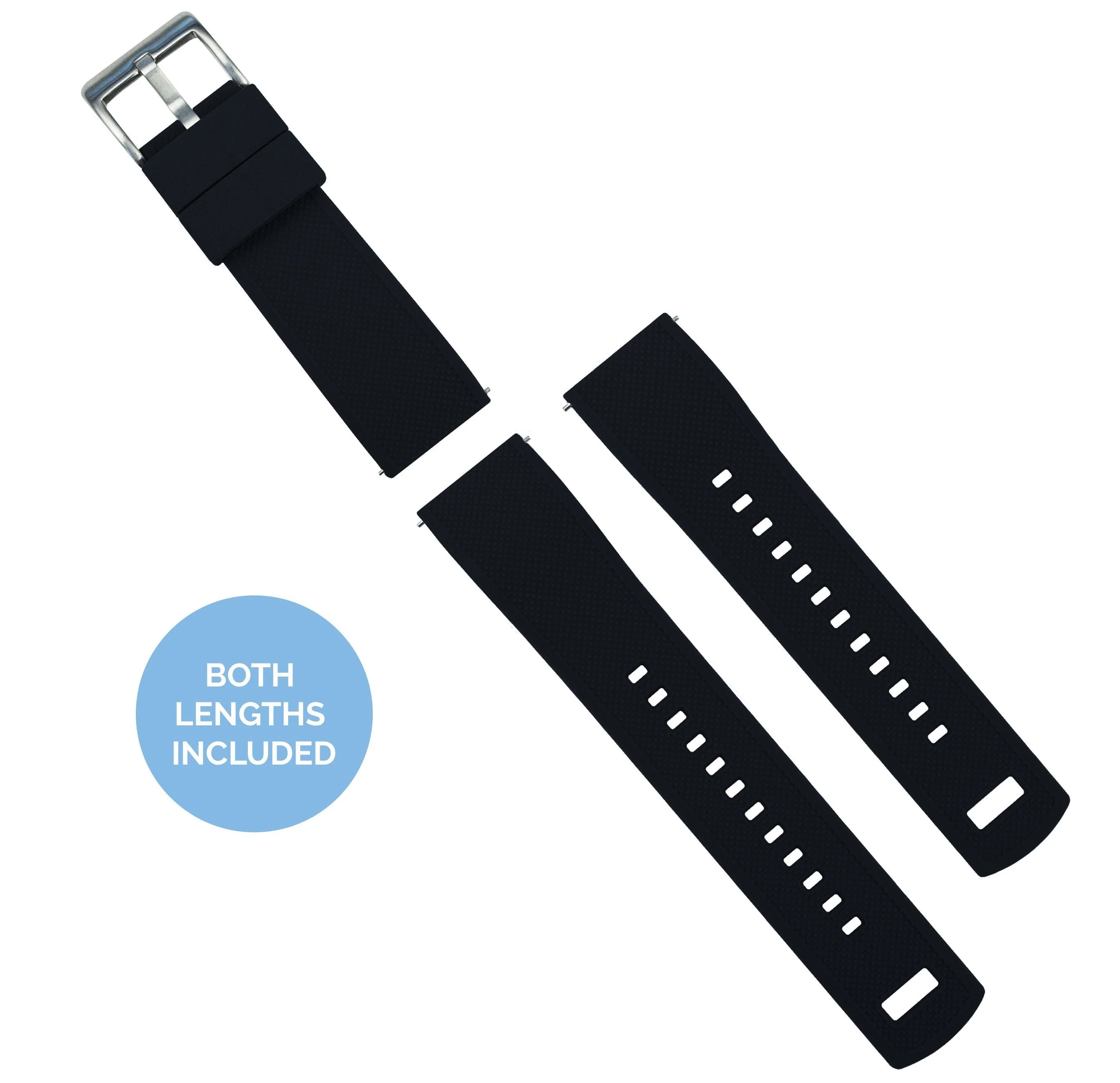 Polar Pacer & Pacer Pro Elite Silicone Black Top Aqua Blue Bottom Watch Band - Image 3