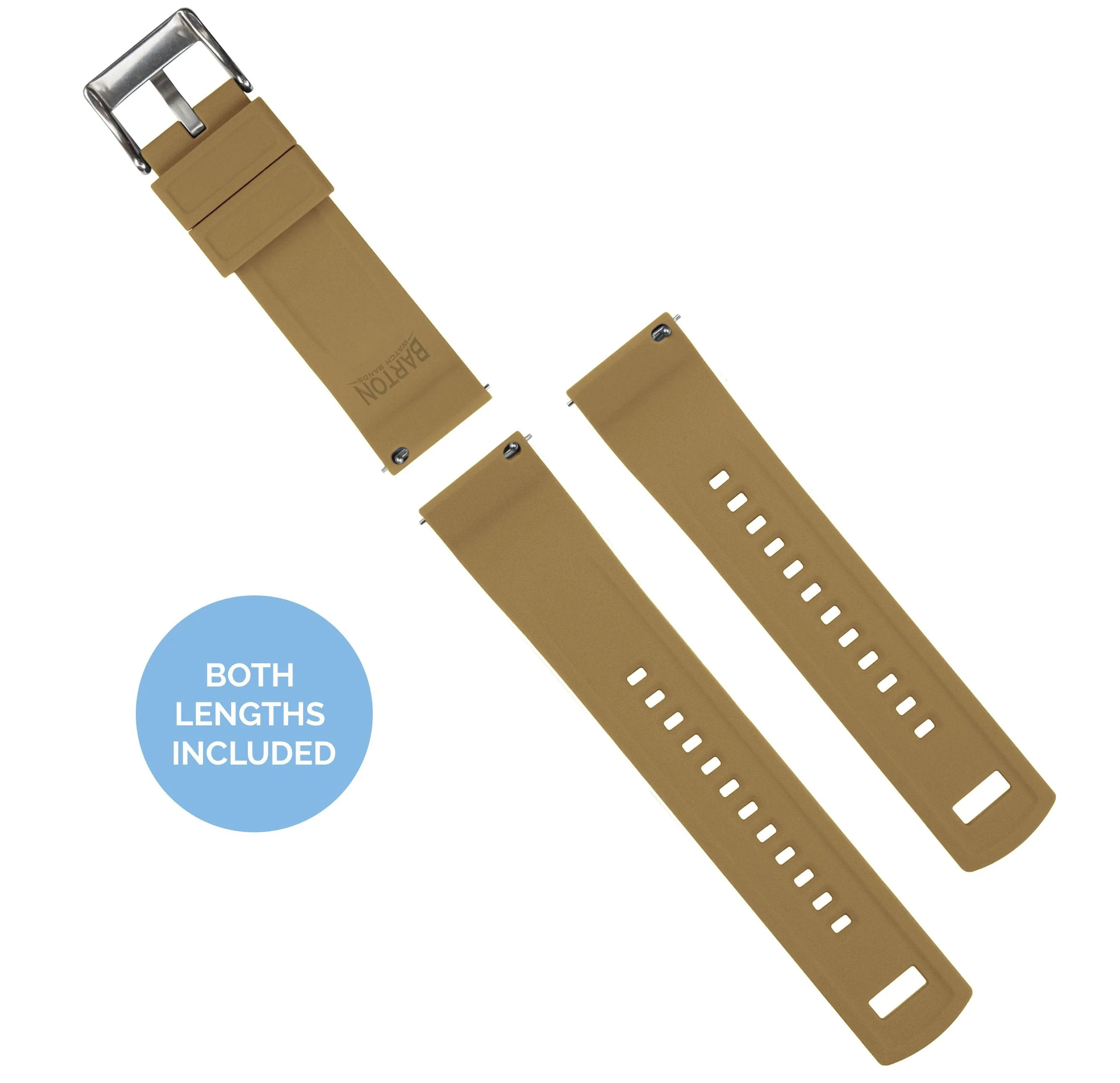 Polar Pacer & Pacer Pro Elite Silicone Brown Top Khaki Bottom Watch Band - Image 4