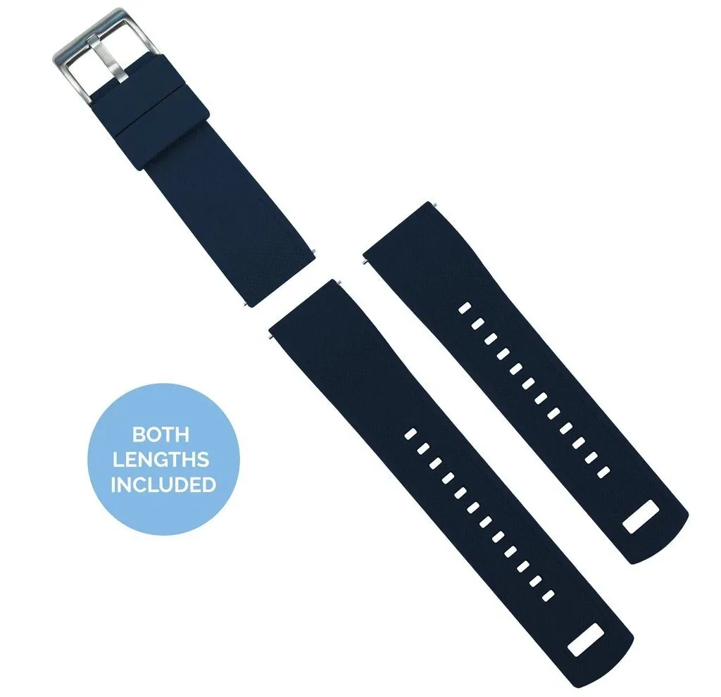 Fossil Gen 6 (44mm) Elite Silicone Navy Blue Top Crimson Red Bottom Watch Band - Image 3