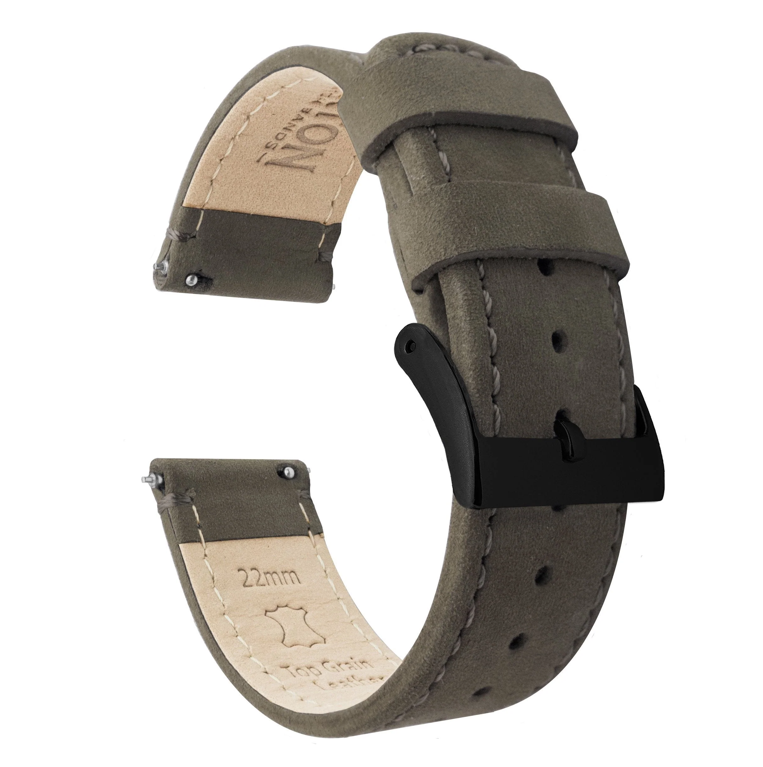 Fossil Gen 6 (44mm) Espresso Brown Leather Stitching Watch Band - Image 2
