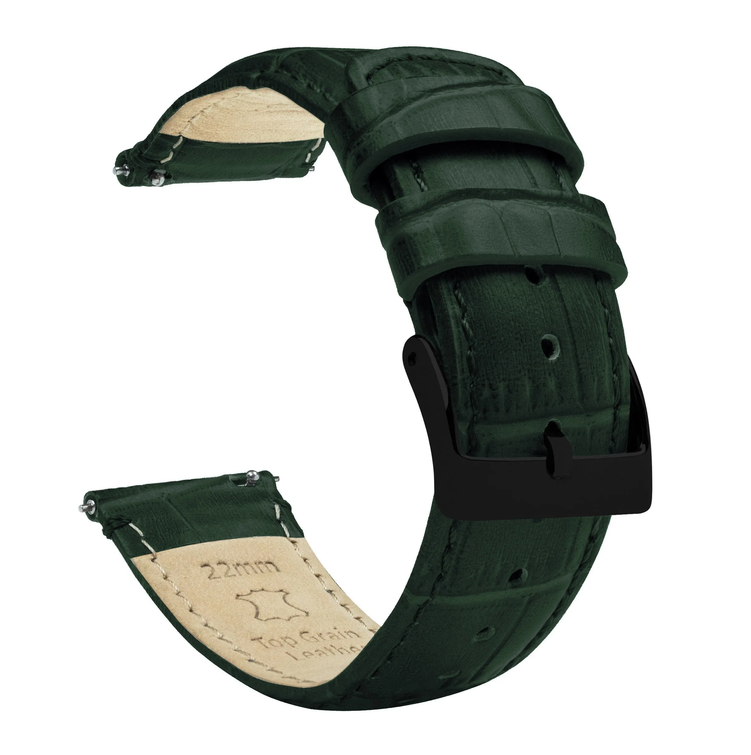 Fossil Gen 6 (44mm) Forest Green Alligator Grain Leather Watch Band - Image 2