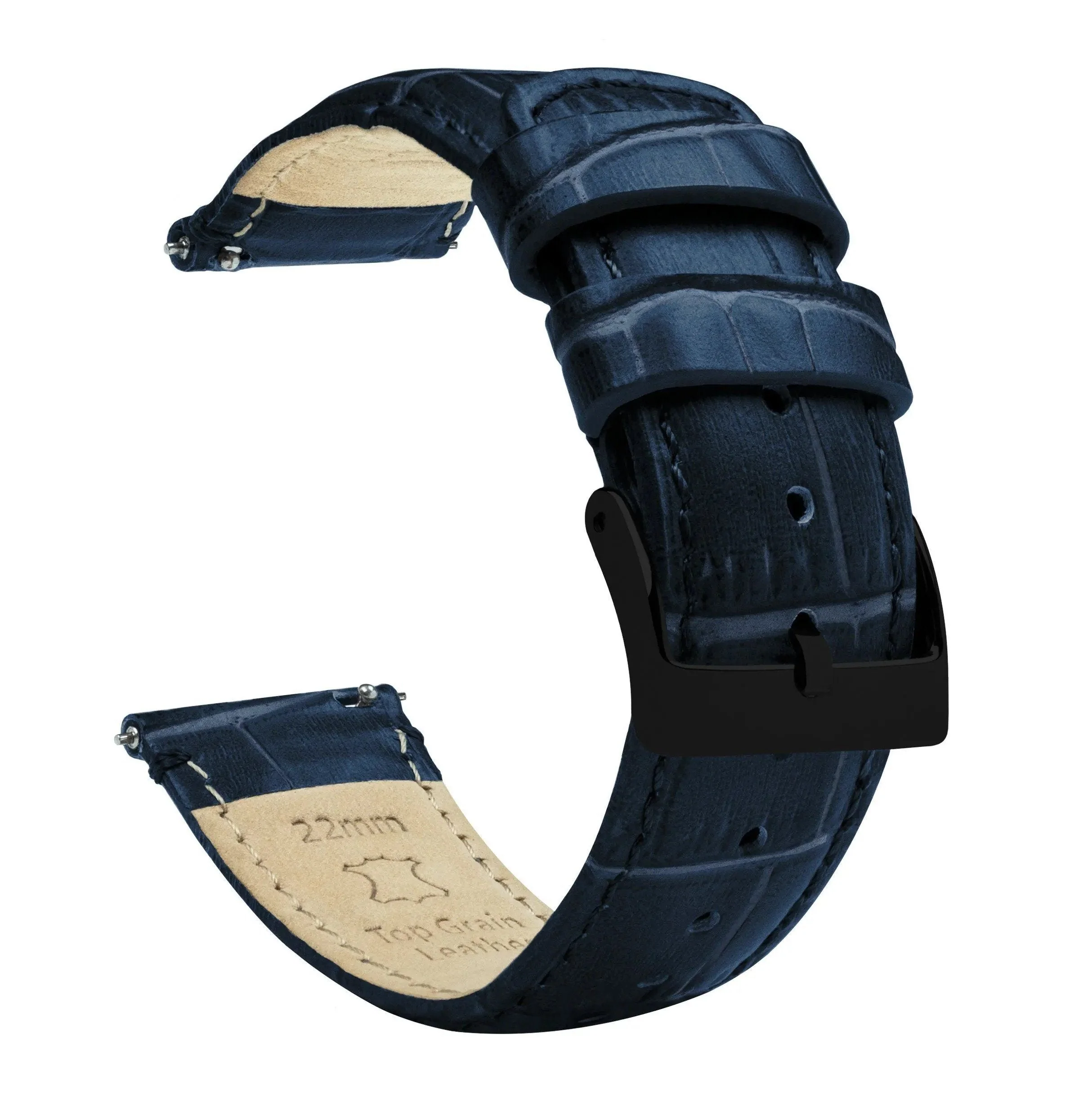 Fossil Gen 6 (44mm) Navy Blue Alligator Grain Leather Watch Band - Image 2