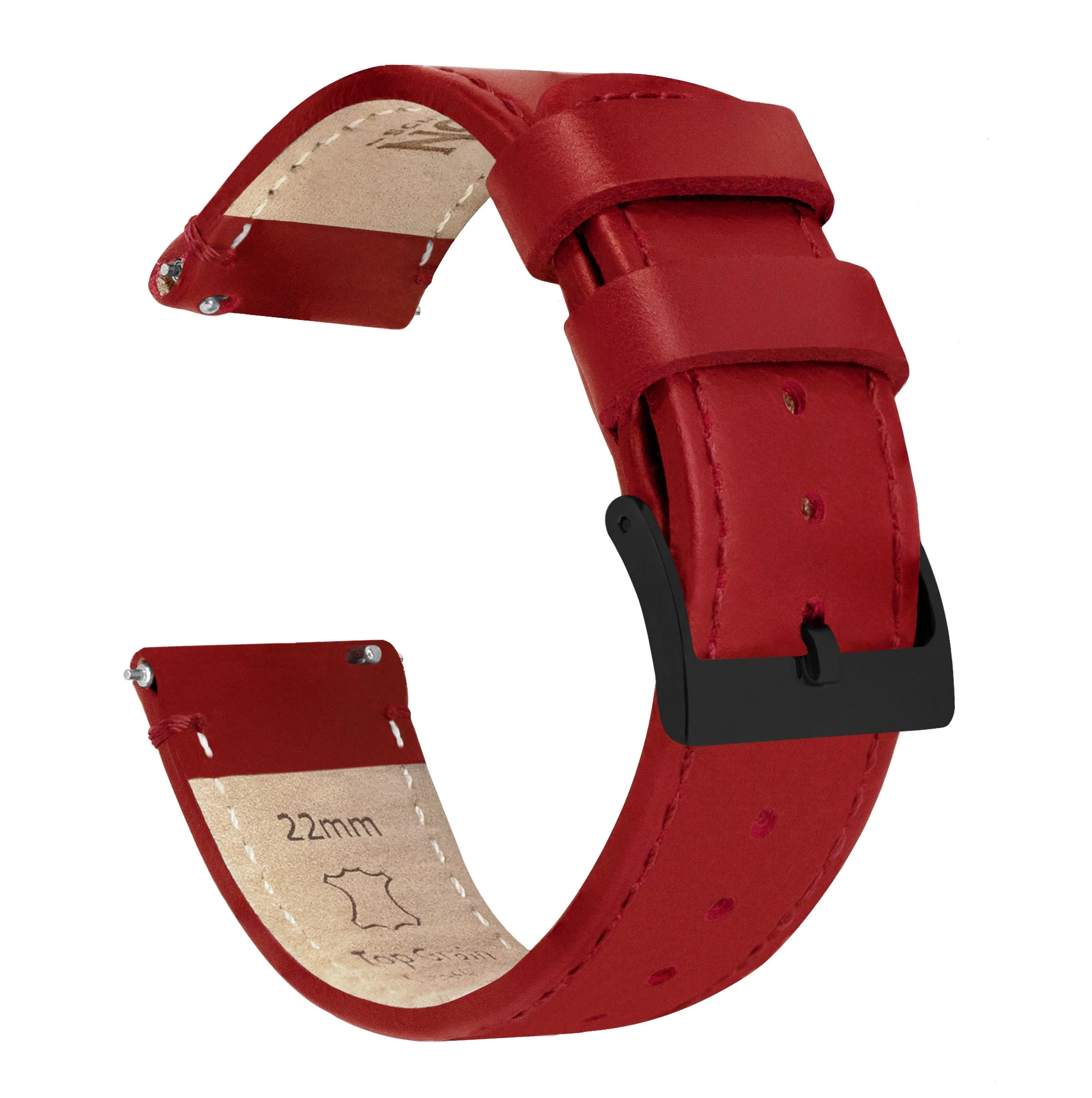 Fossil Gen 6 (44mm) Red Leather Stitching Watch Band - Image 2