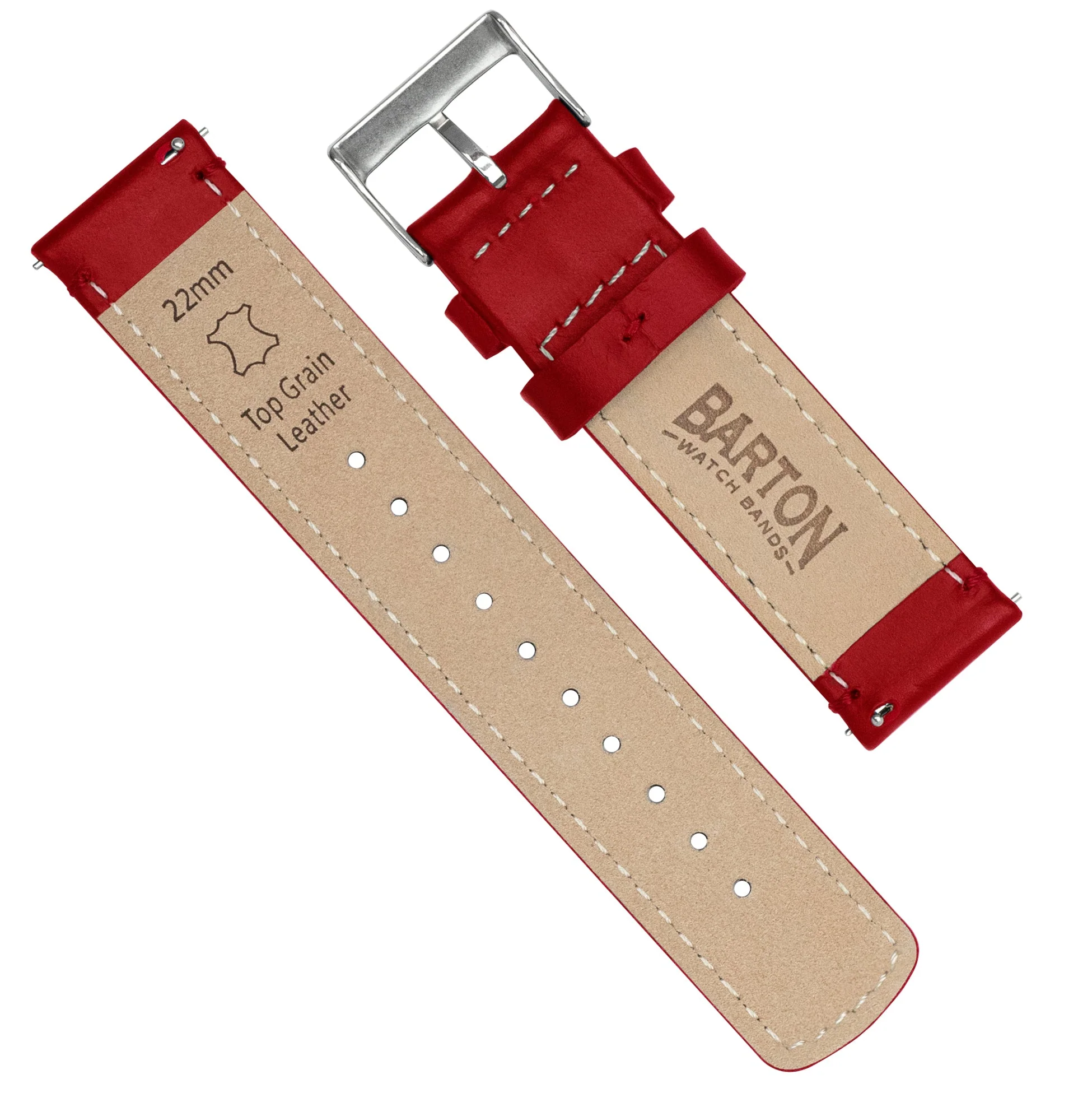 Fossil Gen 6 (44mm) Red Leather Stitching Watch Band - Image 4