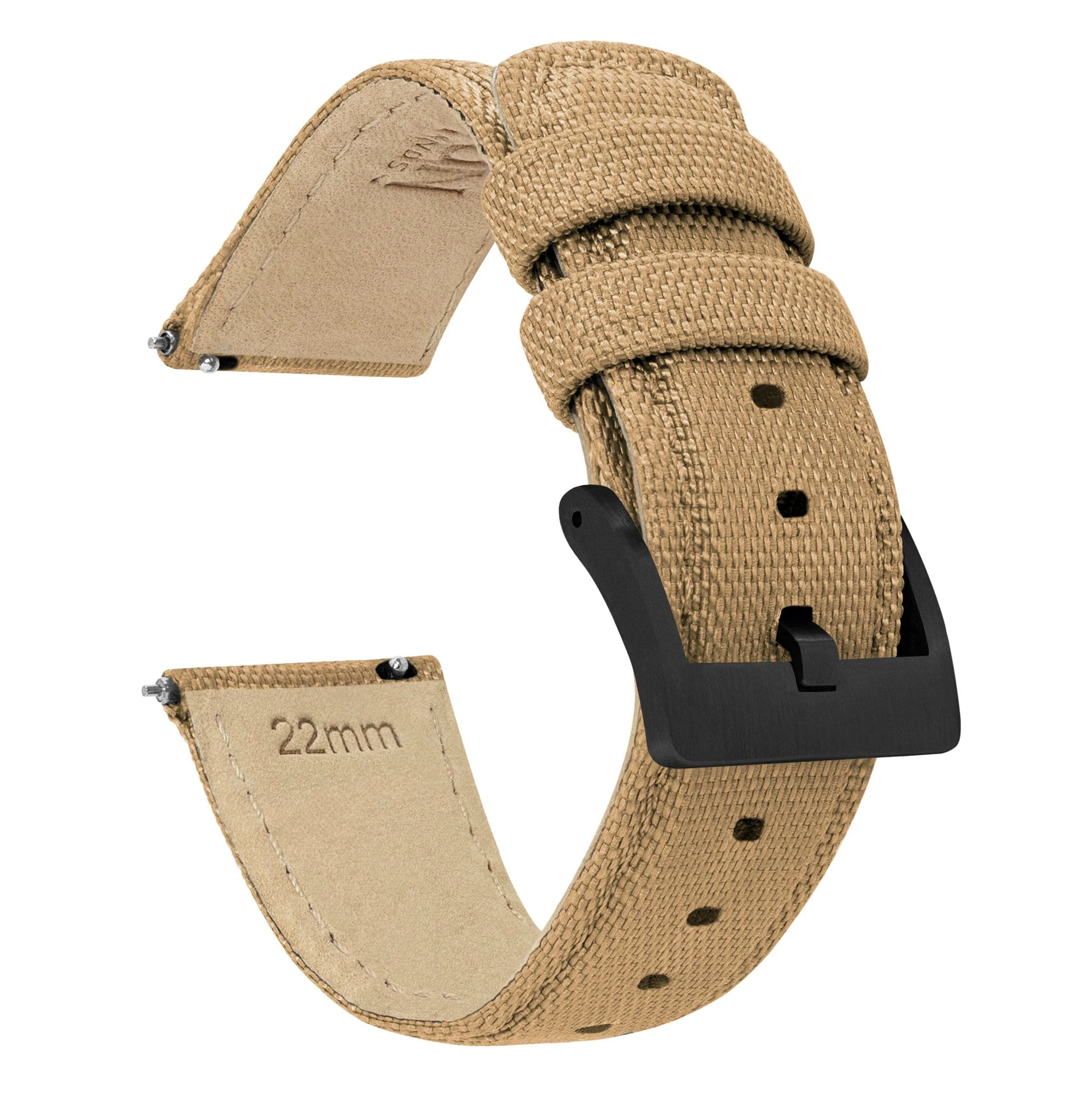 Polar Pacer & Pacer Pro Sailcloth Quick Release Khaki Tan Watch Band - Image 2