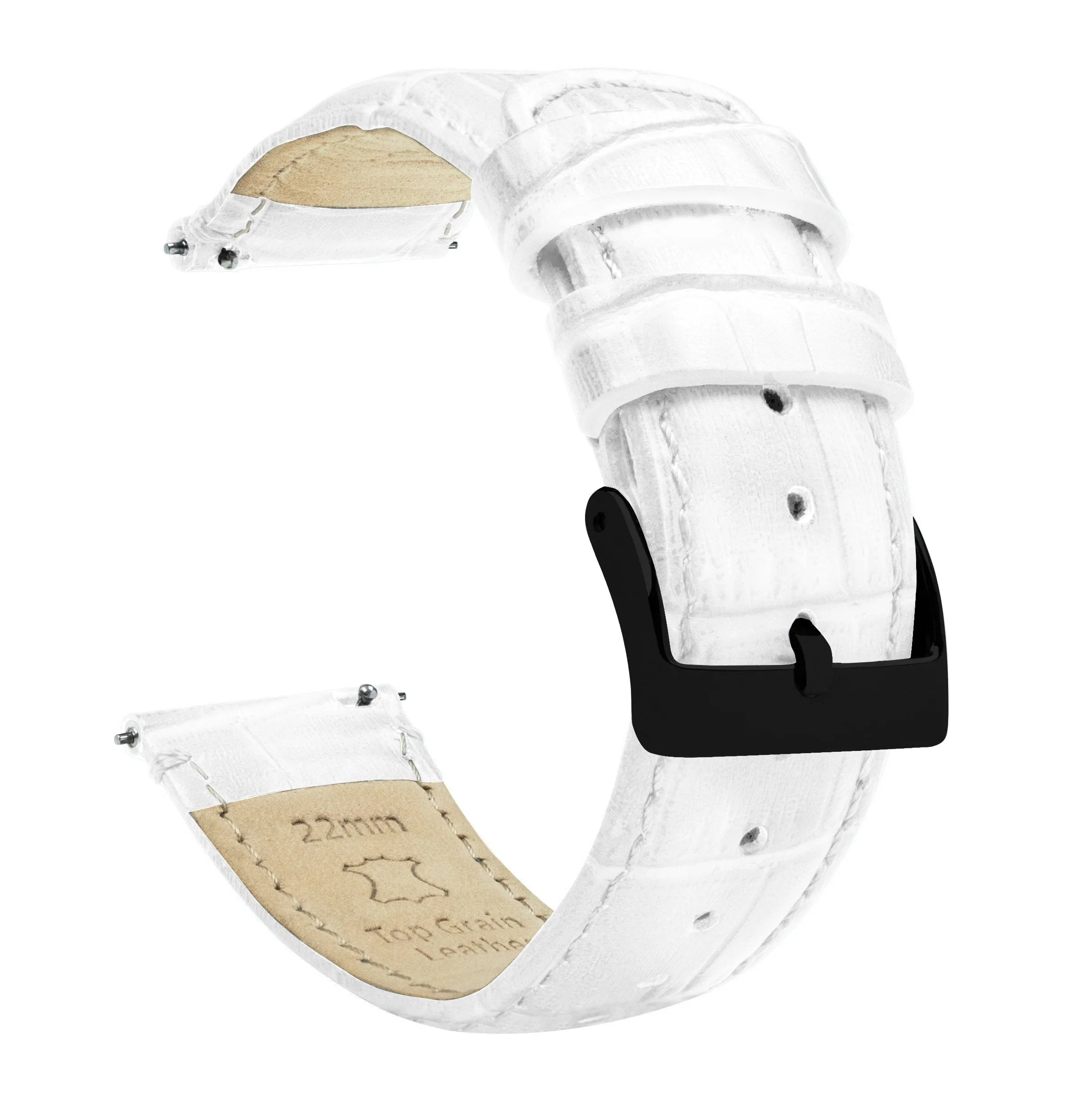 Polar Pacer & Pacer Pro White Alligator Grain Leather Watch Band - Image 2