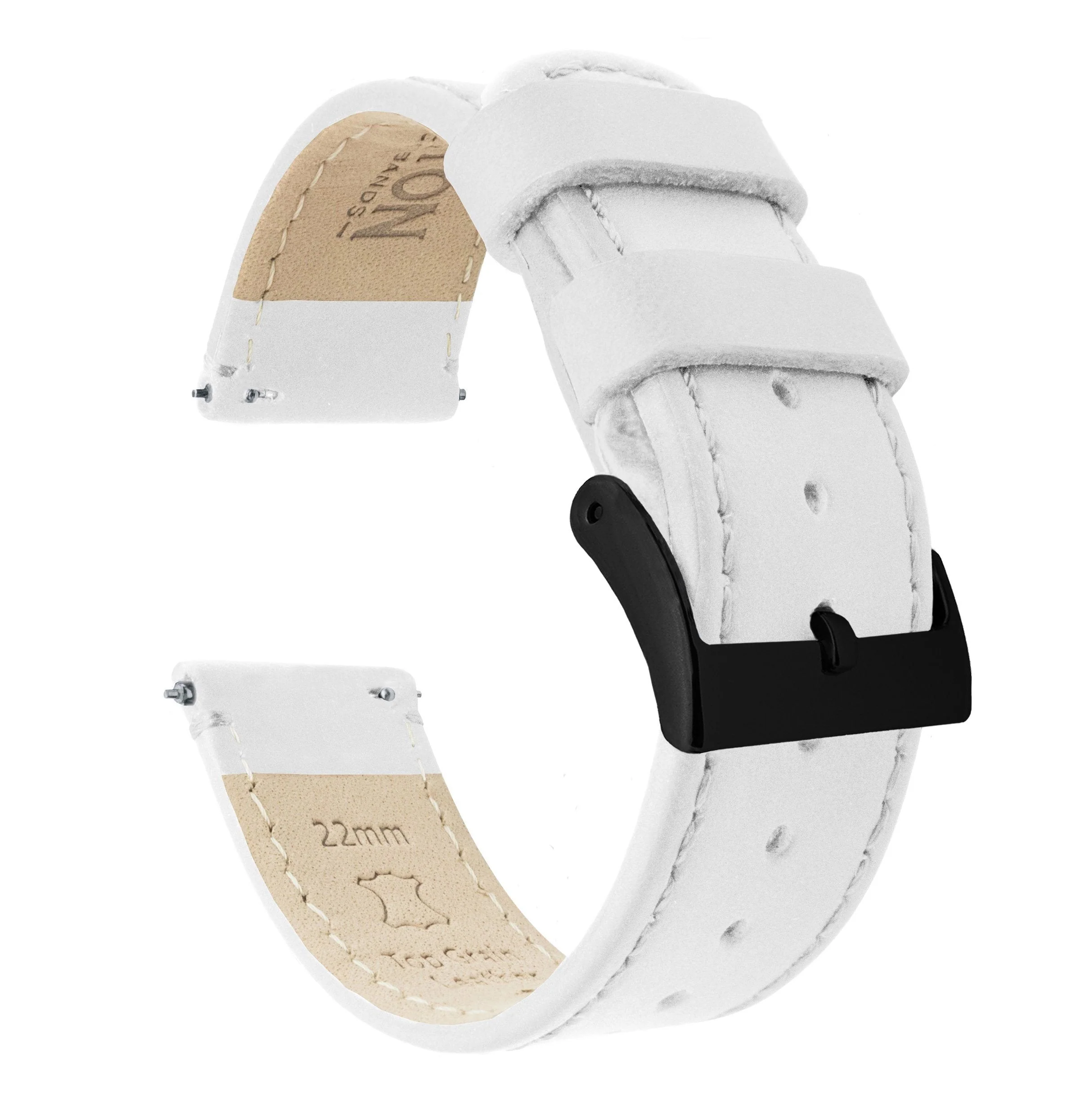 Polar Pacer & Pacer Pro White Leather Stitching Watch Band - Image 2