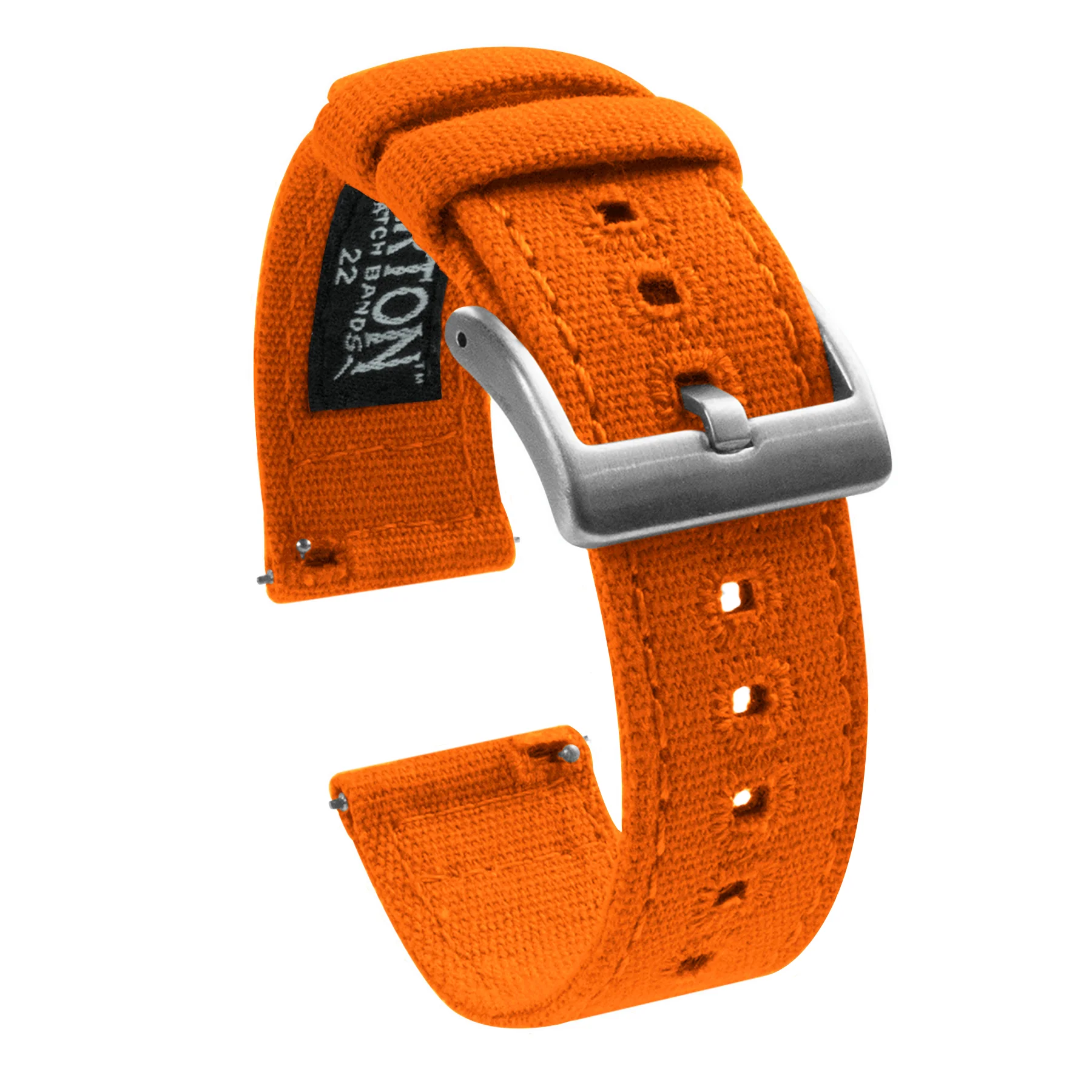Pumpkin Orange Crafted Canvas Watch Band - Oris Divers Sixty-Five 40mm (20mm)