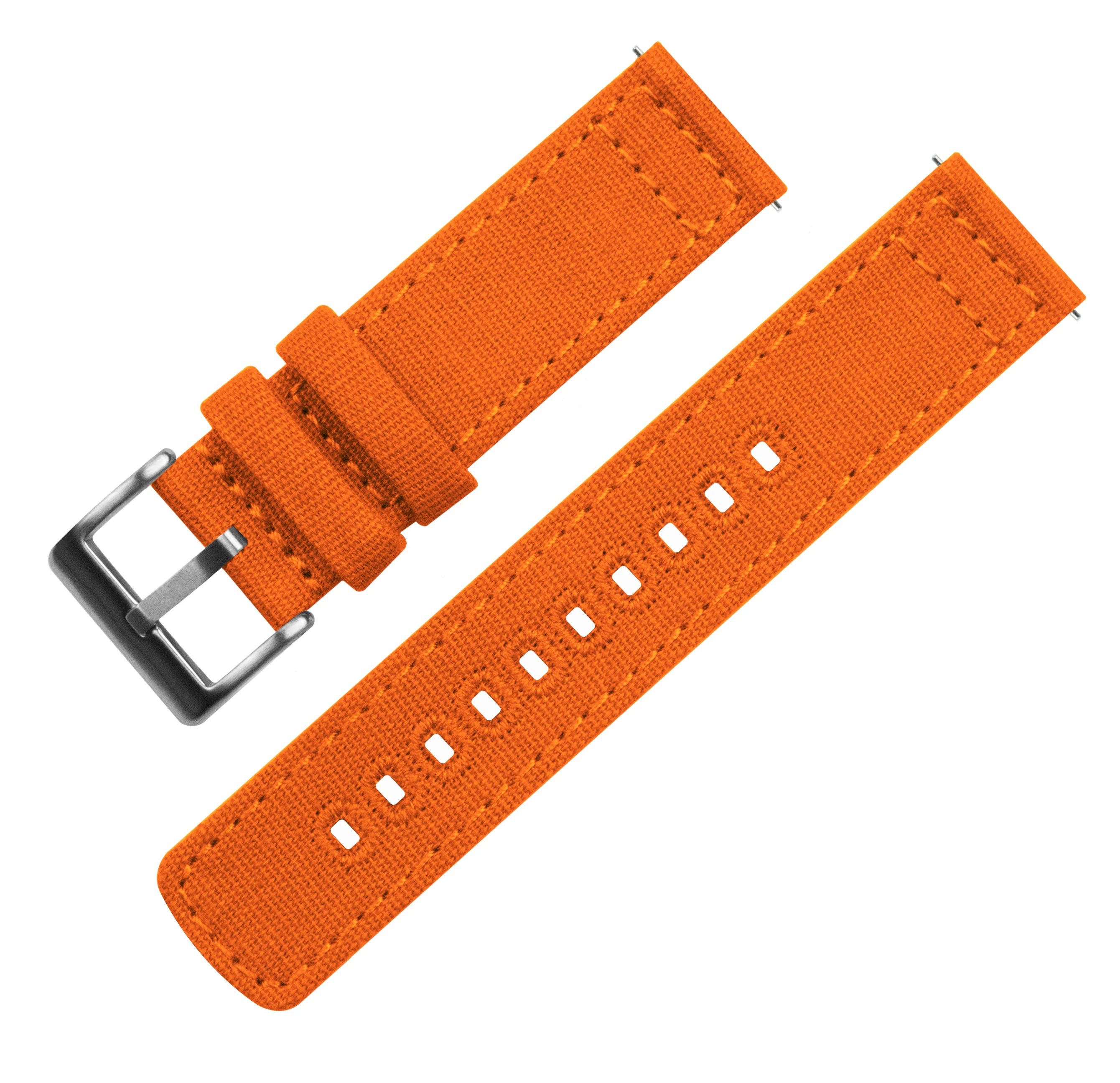 Pumpkin Orange Crafted Canvas Watch Band - Oris Divers Sixty-Five 40mm (20mm) - Image 4