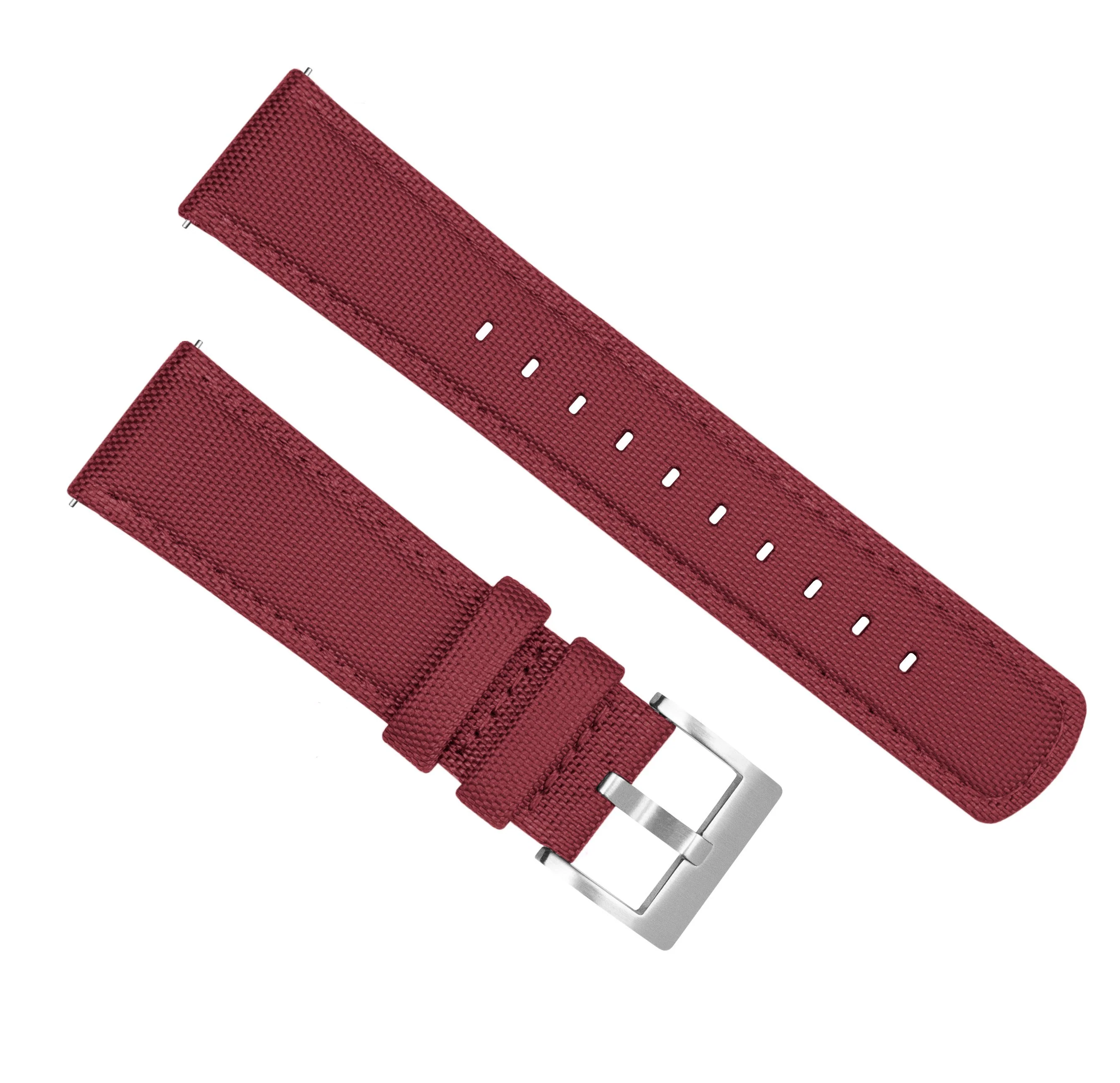 Raspberry Red Sailcloth Quick Release Watch Band - Baltic Aquascaphe / Bicompax (20mm) - Image 3