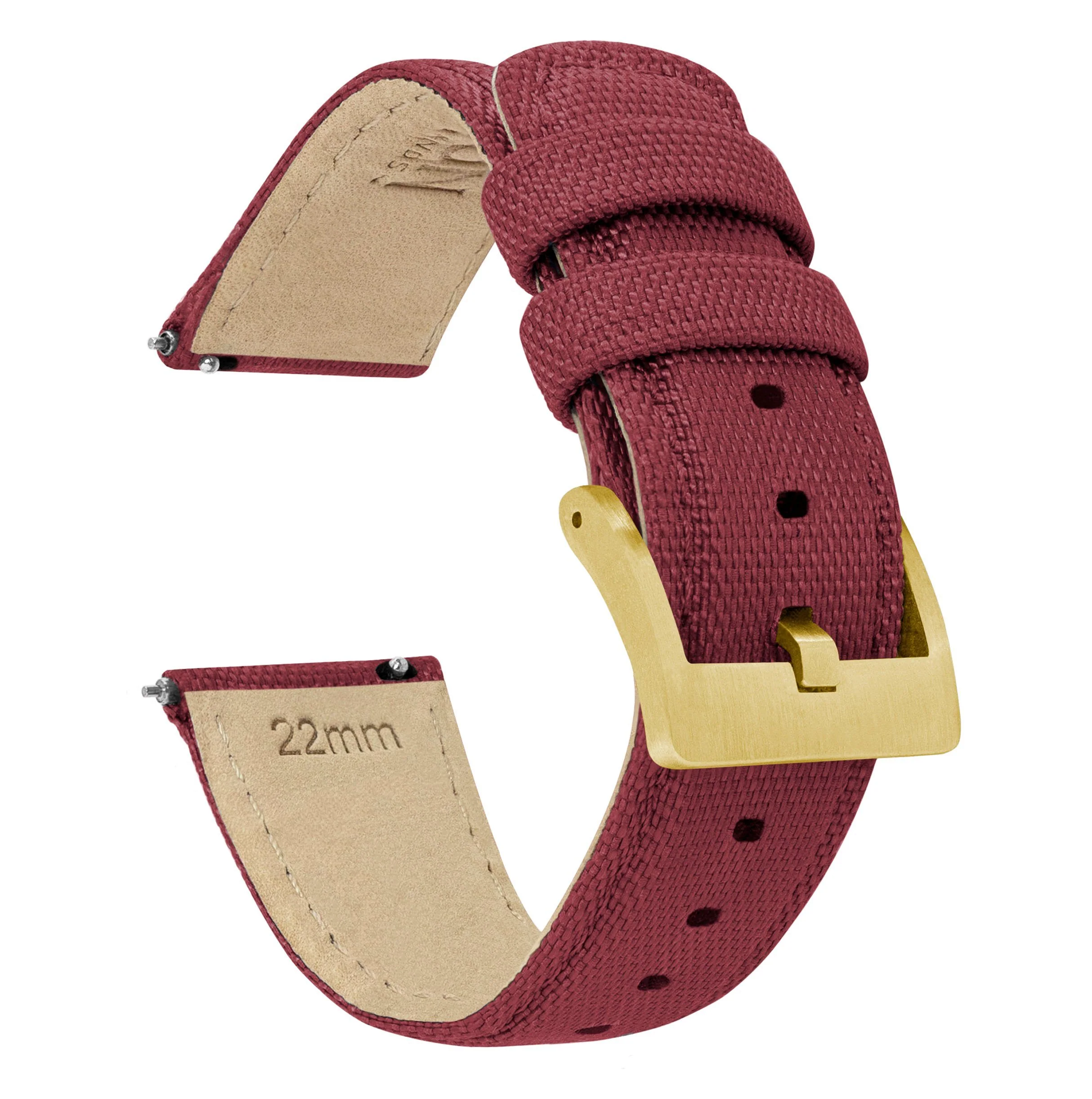 Raspberry Red Sailcloth Quick Release Watch Band - Baltic Aquascaphe / Bicompax (20mm) - Image 7