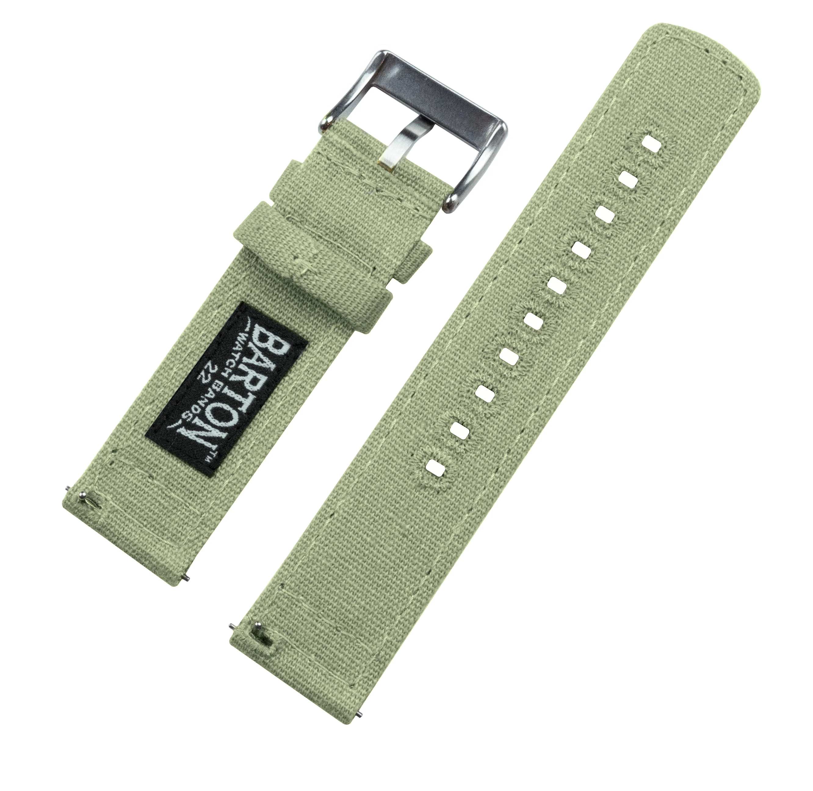 Sage Green Premium Canvas Watch Band - Oris Divers Sixty-Five 40mm (20mm) - Image 4