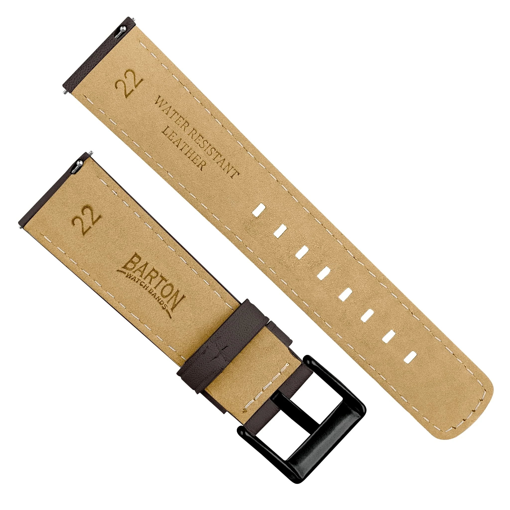 Samsung Galaxy Watch Active 2 Dark Brown Pittards Performance Leather Brown Stitching Watch Band - Image 7